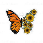 Sticker Cabana Orange Butterfly Sunflower Wing Sticker