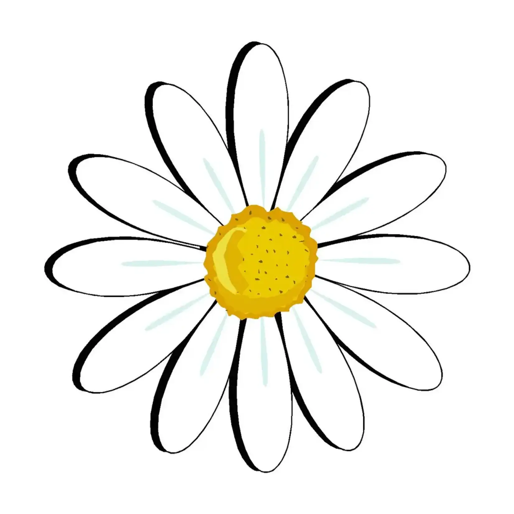 Sticker Cabana White Daisy w/Yellow Center Sticker