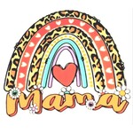 Sticker Cabana Mama Cheetah Print Rainbow