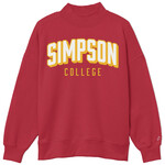 League Simpson College Diana Mock Neck Sweatshirt Cardinal