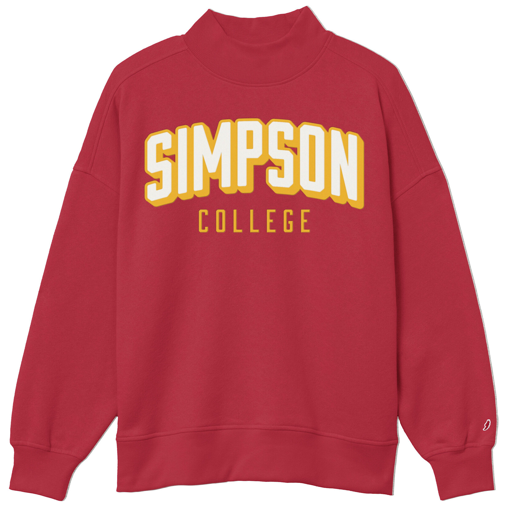 League Simpson College Diana Mock Neck Sweatshirt Cardinal