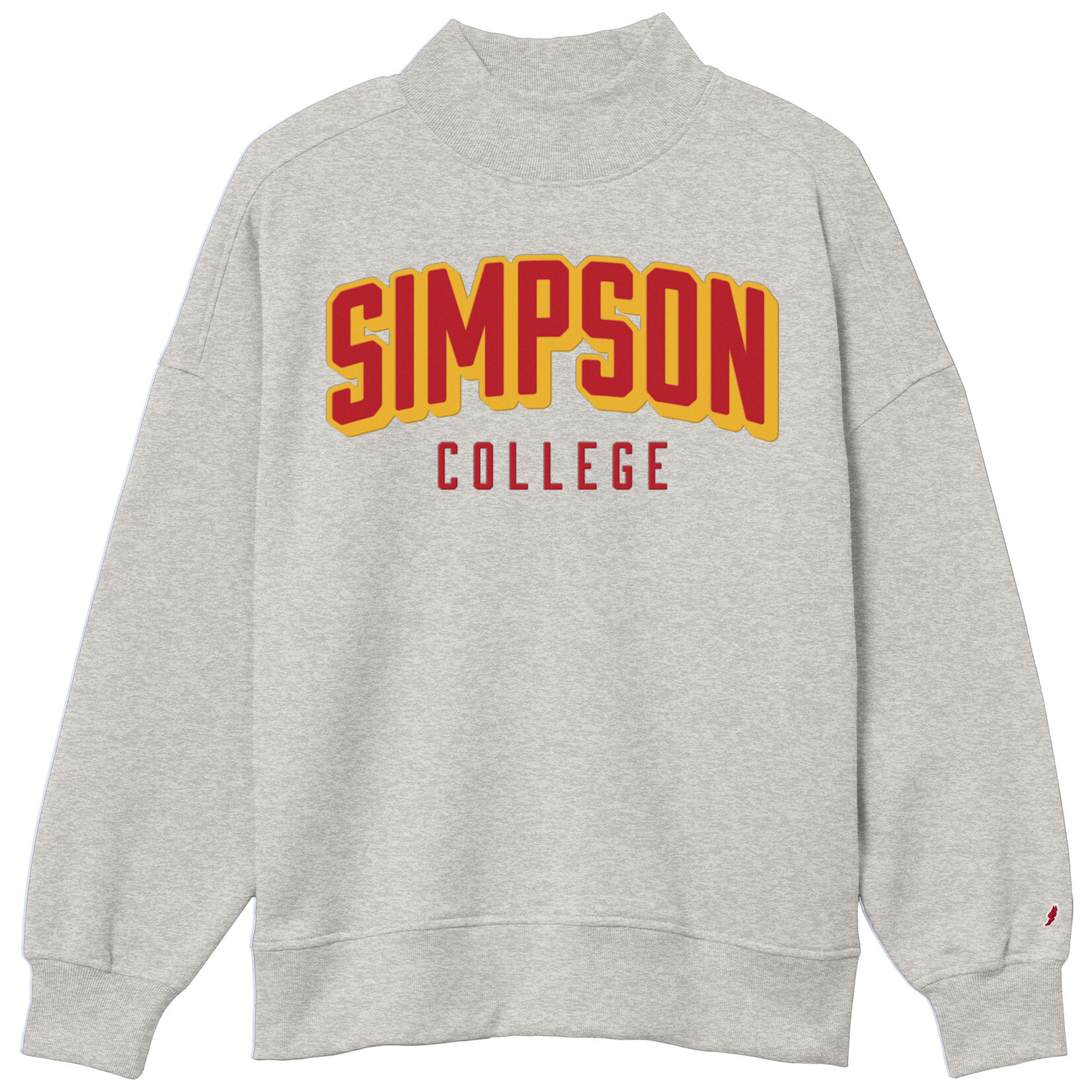 League Simpson College Diana Mock Neck Sweatshirt Steel Grey