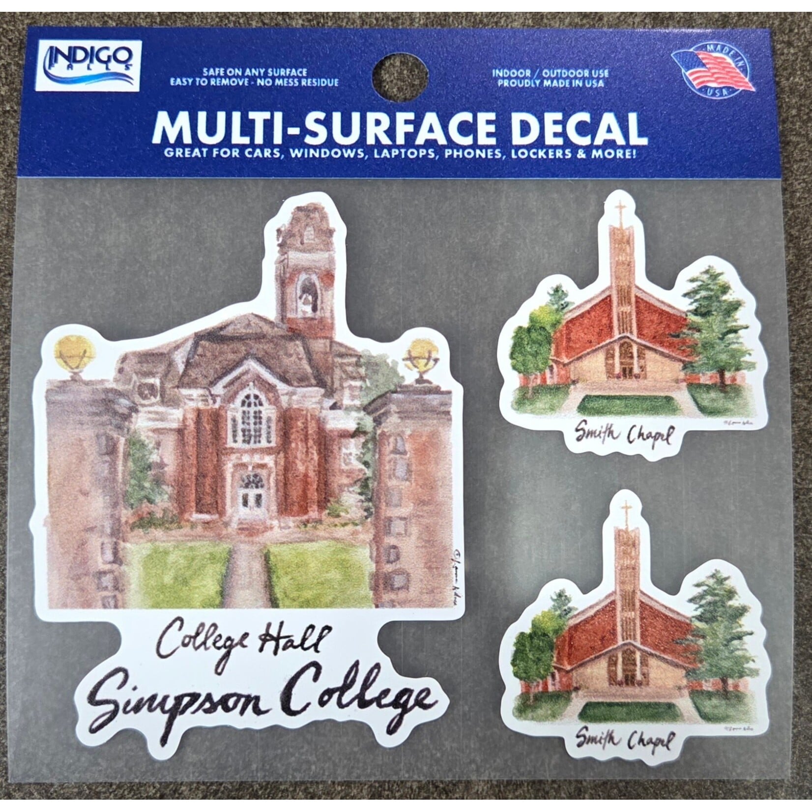 Indigo Falls College Hall/Smith Chapel Multi-Surface Decal