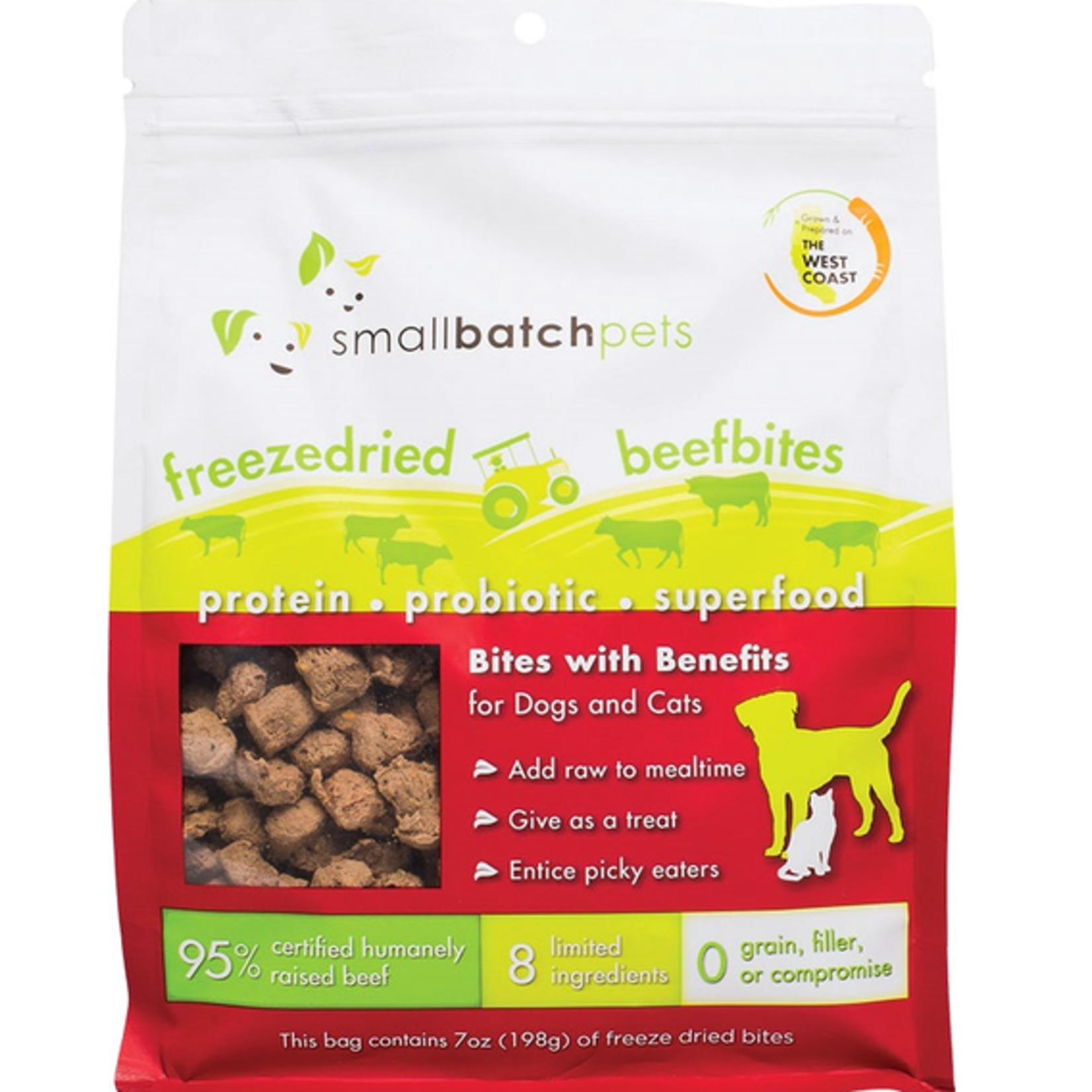 SMALLBATCH DOG CAT BEEF BITES FD 7OZ