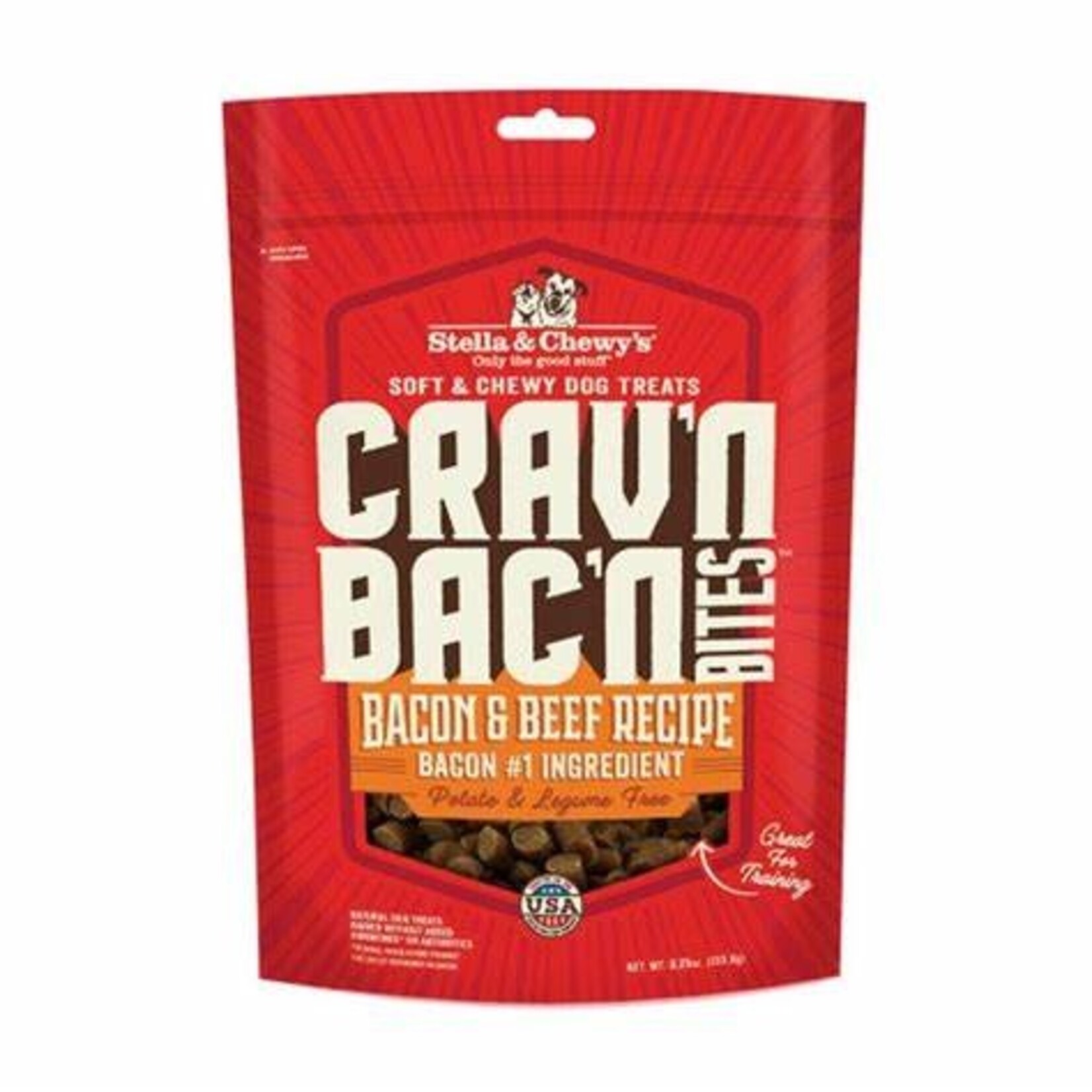 STELLA & CHEWY'S DOG CRAV'N BAC'N BITES BEEF TREAT 8.25OZ