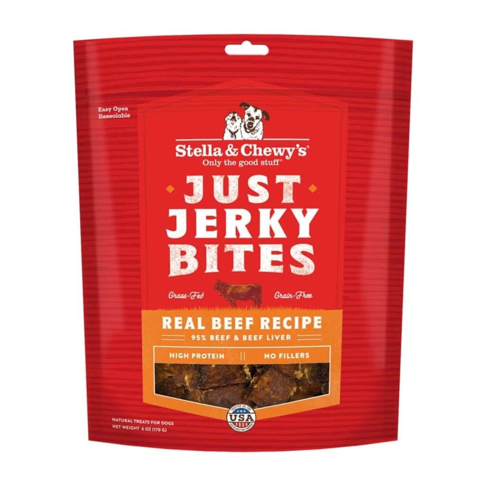 STELLA & CHEWY'S DOG JUST JERKY BITES BEEF TREAT 6OZ