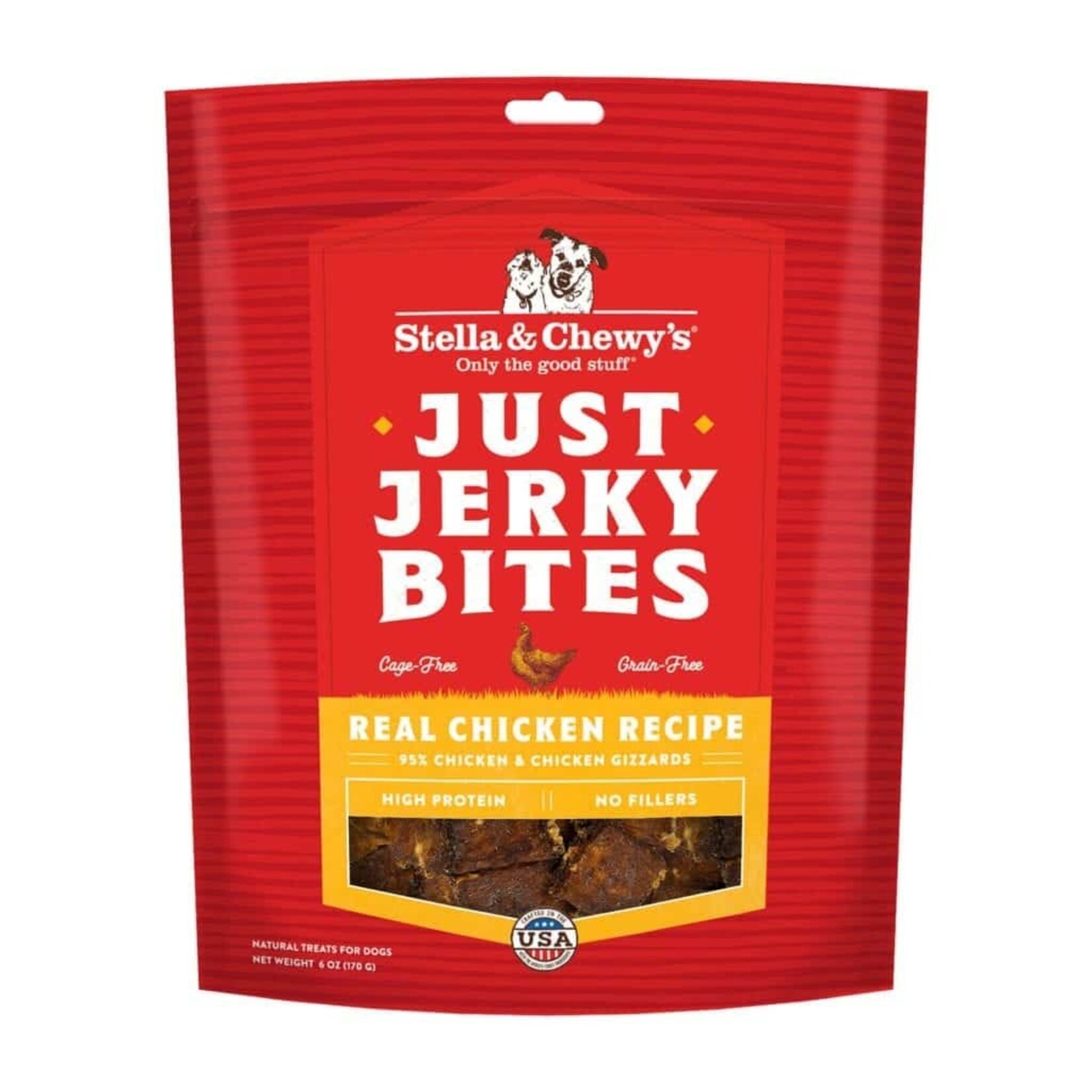 STELLA & CHEWY'S DOG JUST JERKY BITES CHICKEN TREAT 6OZ