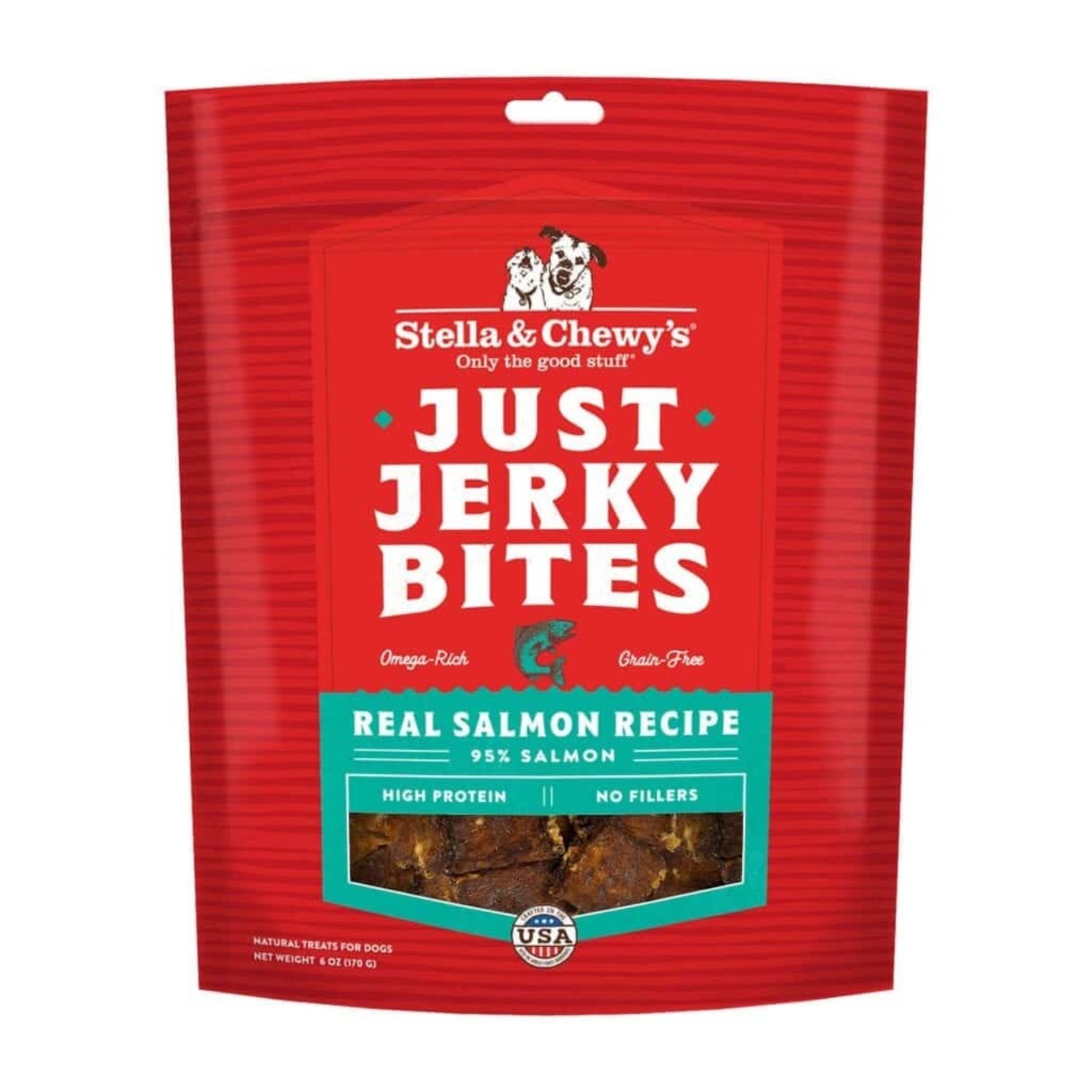 STELLA & CHEWY'S DOG JUST JERKY BITES SALMON TREAT 6OZ