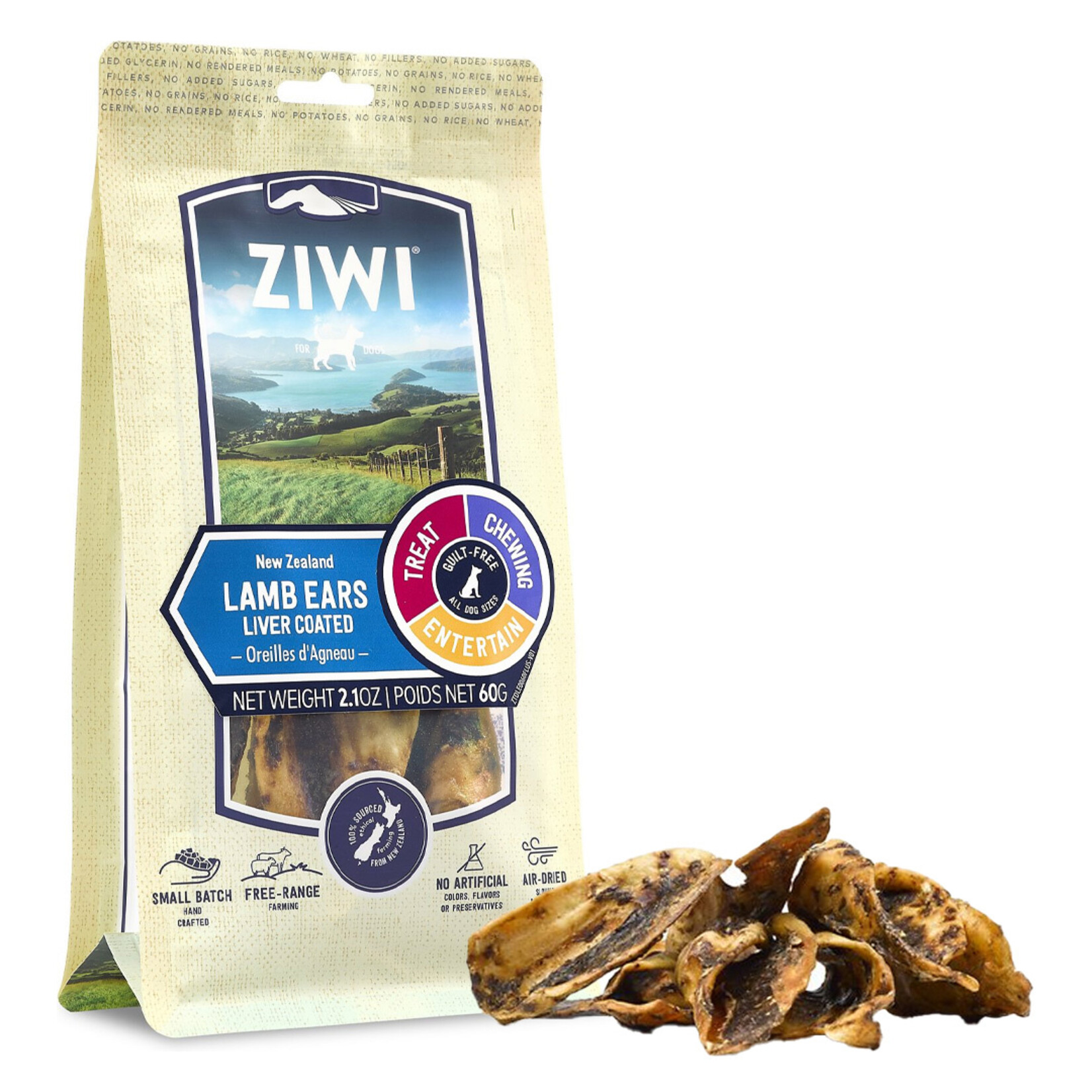 ZIWI DOG LAMB EARS CHEW TREAT 2.1OZ