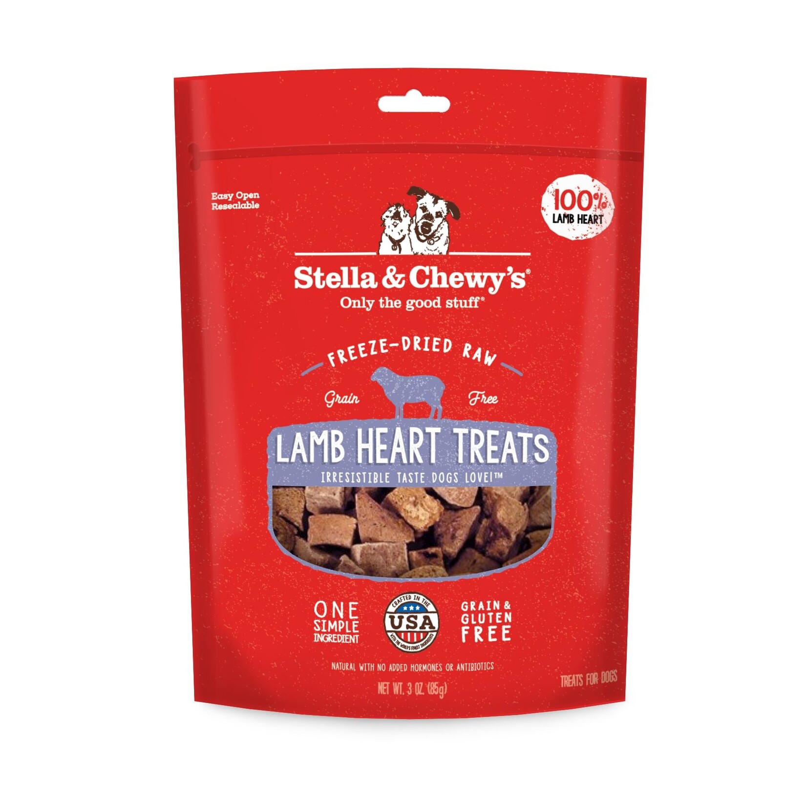 STELLA & CHEWY'S DOG LAMB HEART FD 3OZ