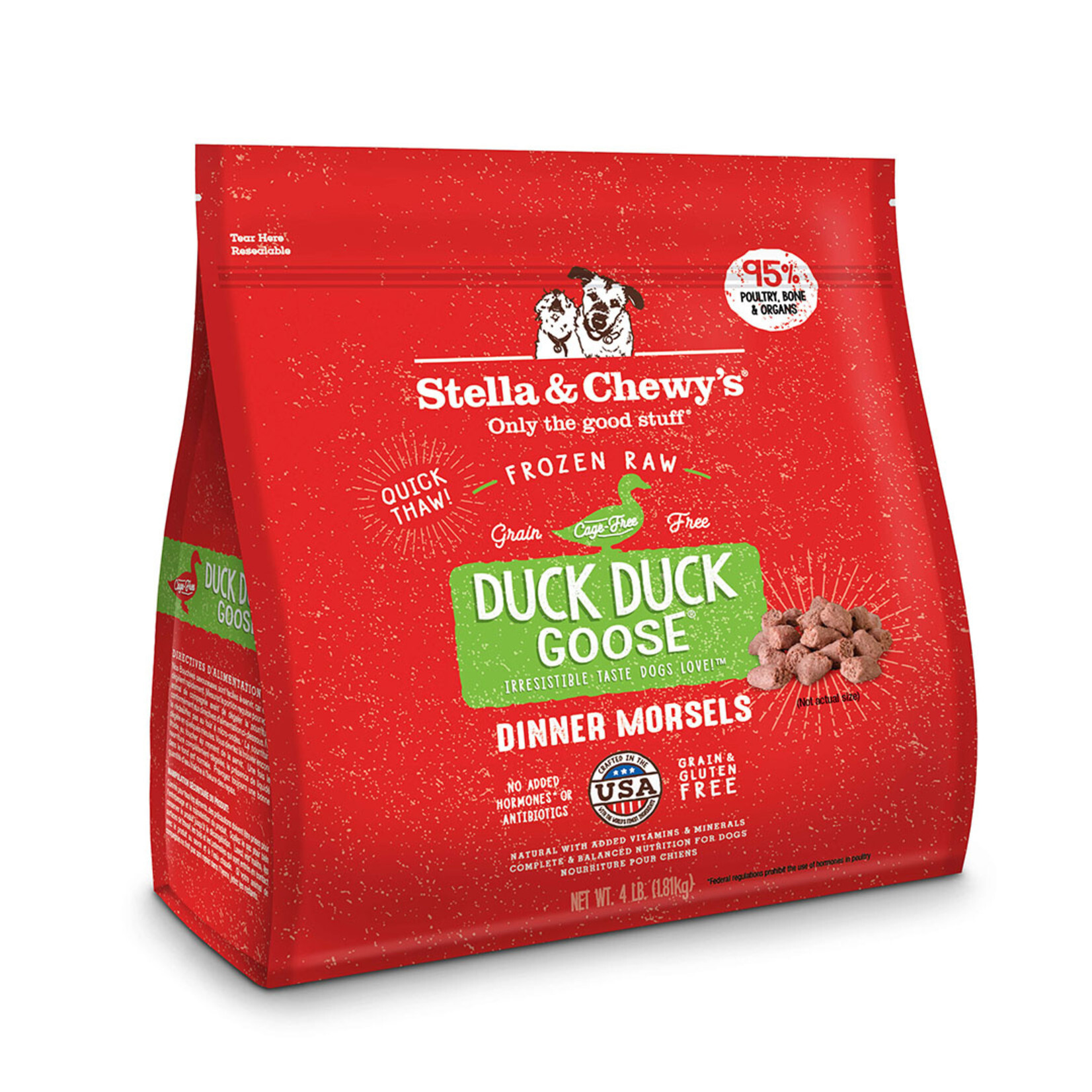 STELLA & CHEWY'S DOG MORSELS DUCK FROZEN 4LB