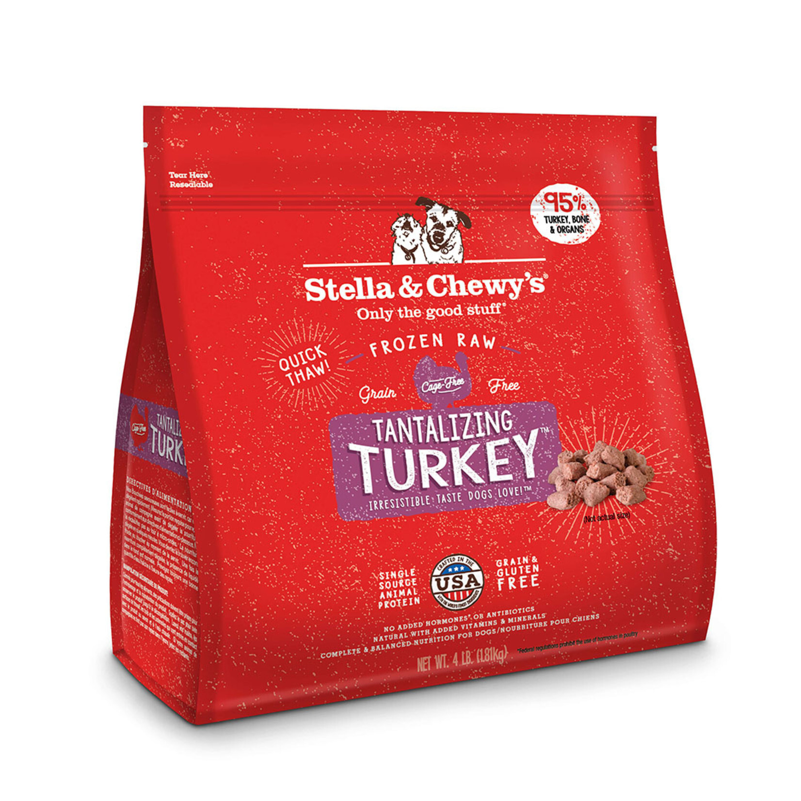 STELLA & CHEWY'S DOG MORSELS TURKEY FROZEN 4LB