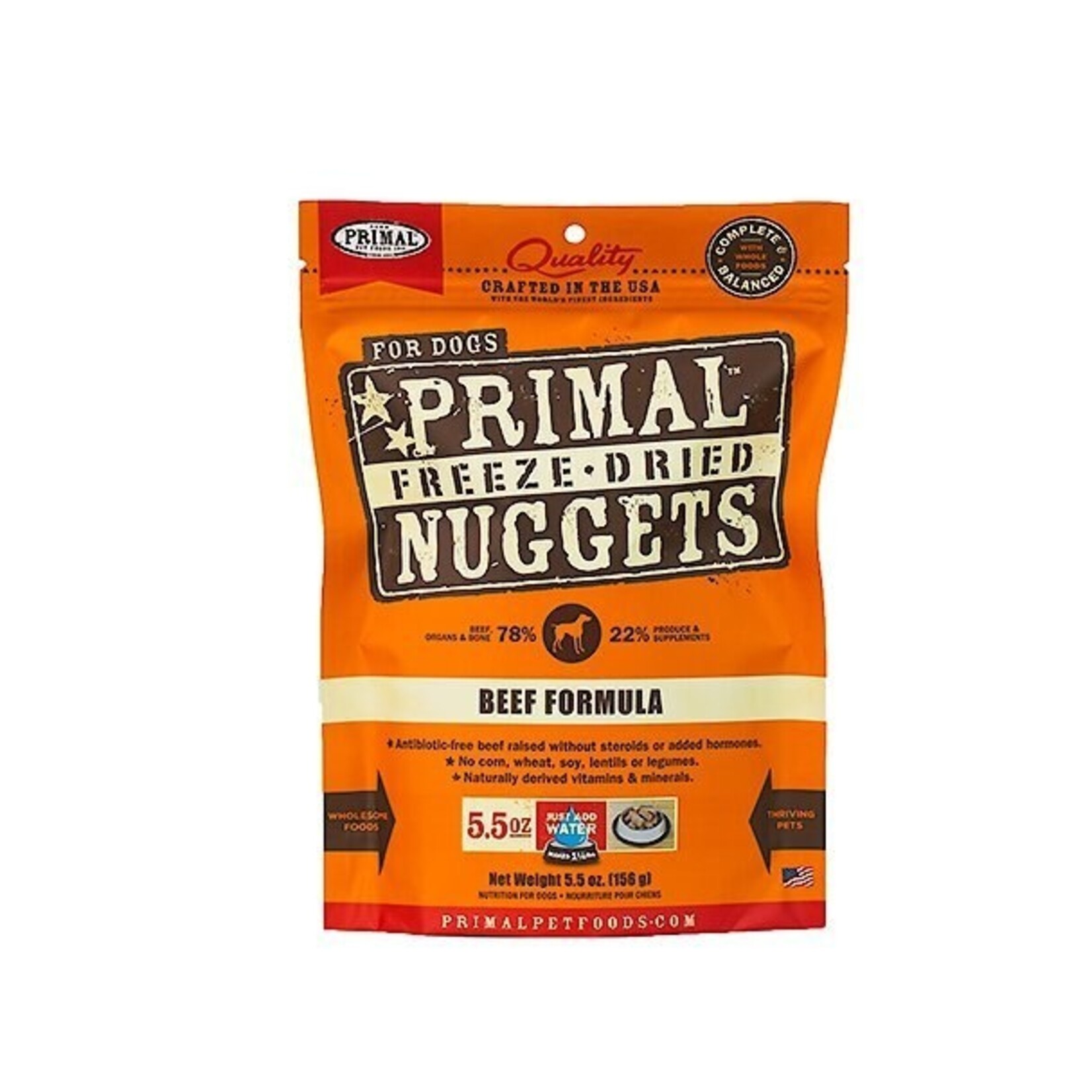 PRIMAL PET FOODS DOG NUGGETS BEEF FD 5.5OZ