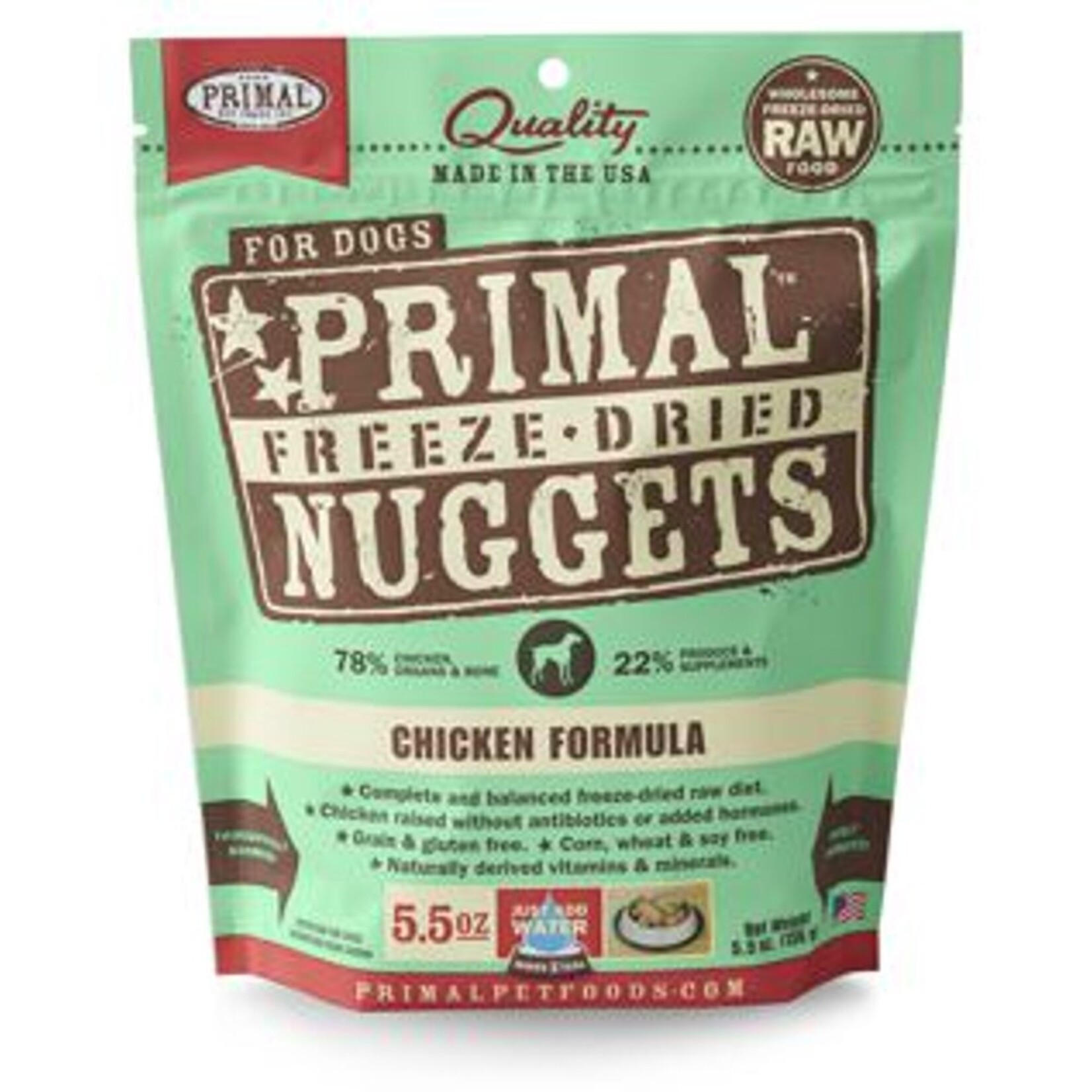 PRIMAL PET FOODS DOG NUGGETS CHICKEN FD 5.5OZ