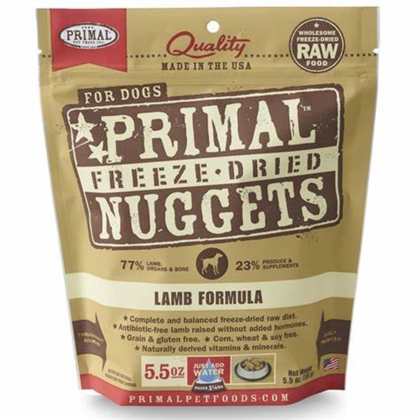 PRIMAL PET FOODS DOG NUGGETS LAMB FD 5.5OZ