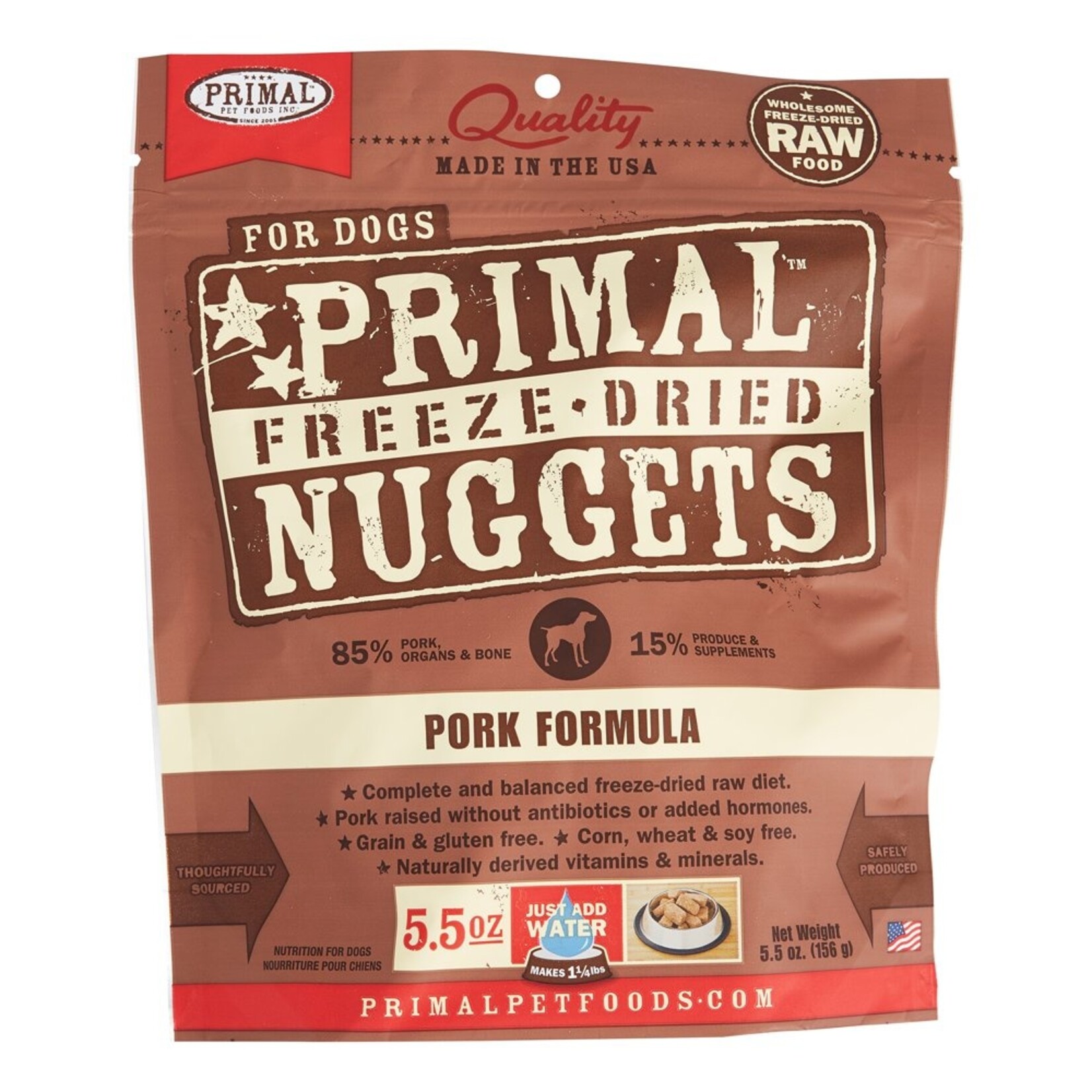 PRIMAL PET FOODS DOG NUGGETS PORK FD 5.5OZ
