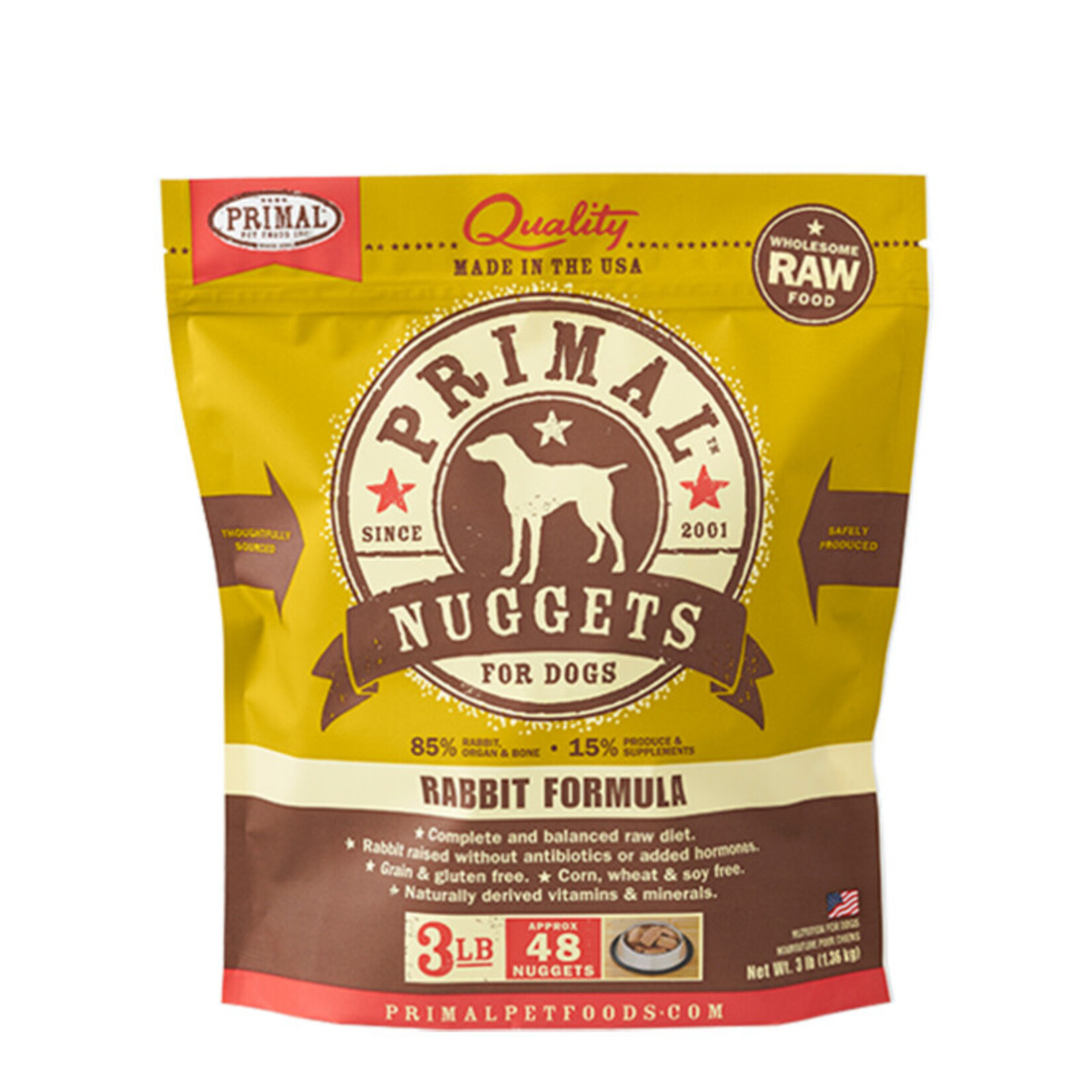PRIMAL PET FOODS DOG NUGGETS RABBIT FROZEN 3LB