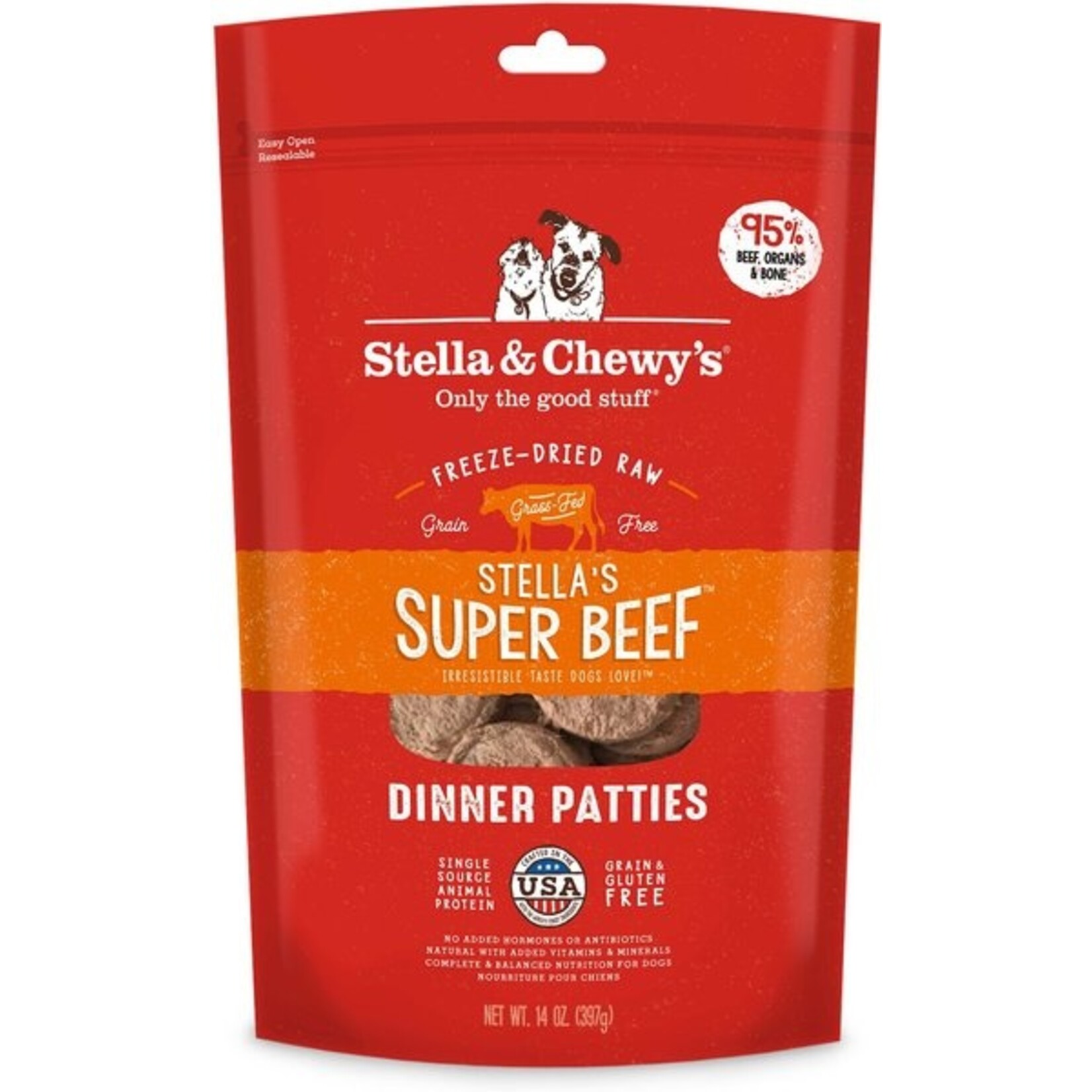 STELLA & CHEWY'S DOG PATTIES BEEF FD 14OZ
