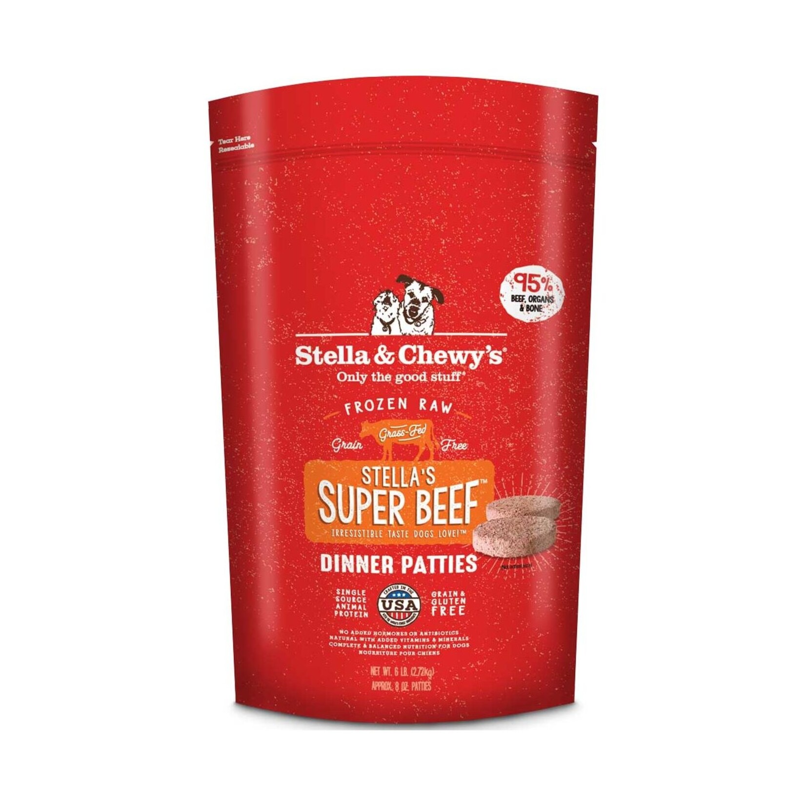 STELLA & CHEWY'S DOG PATTIES BEEF FROZEN 6LB