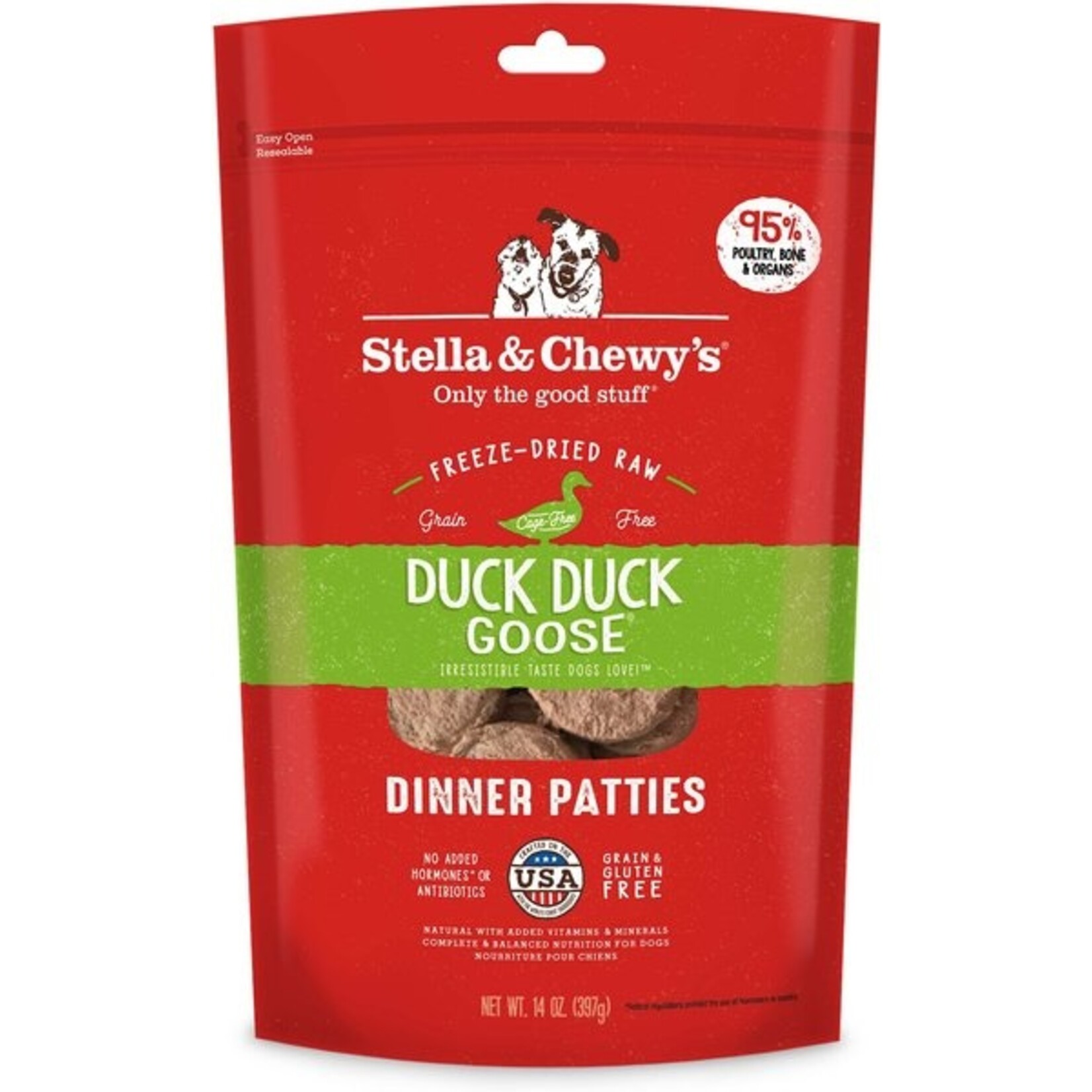 STELLA & CHEWY'S DOG PATTIES DUCK FD 14OZ