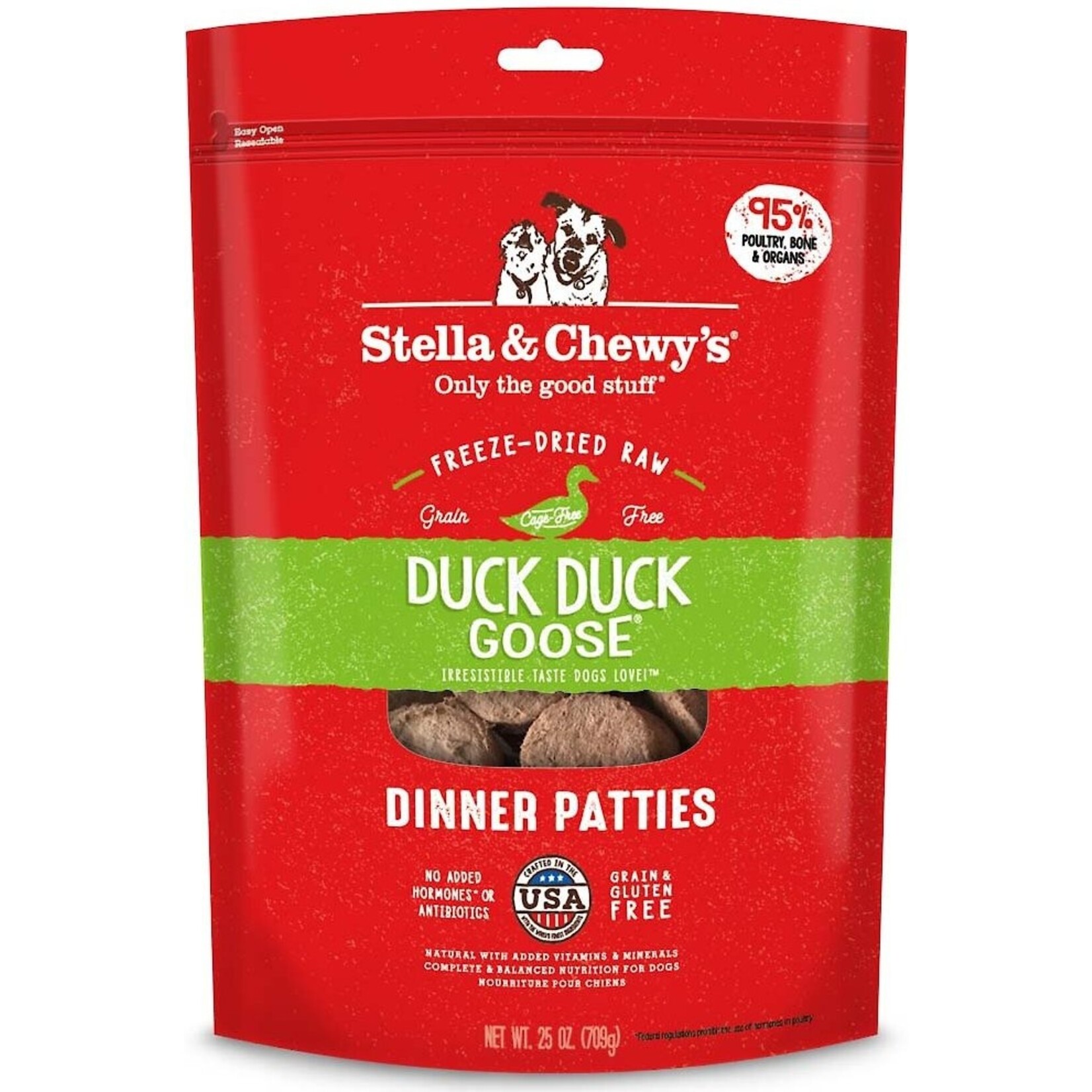 STELLA & CHEWY'S DOG PATTIES DUCK FD 25OZ