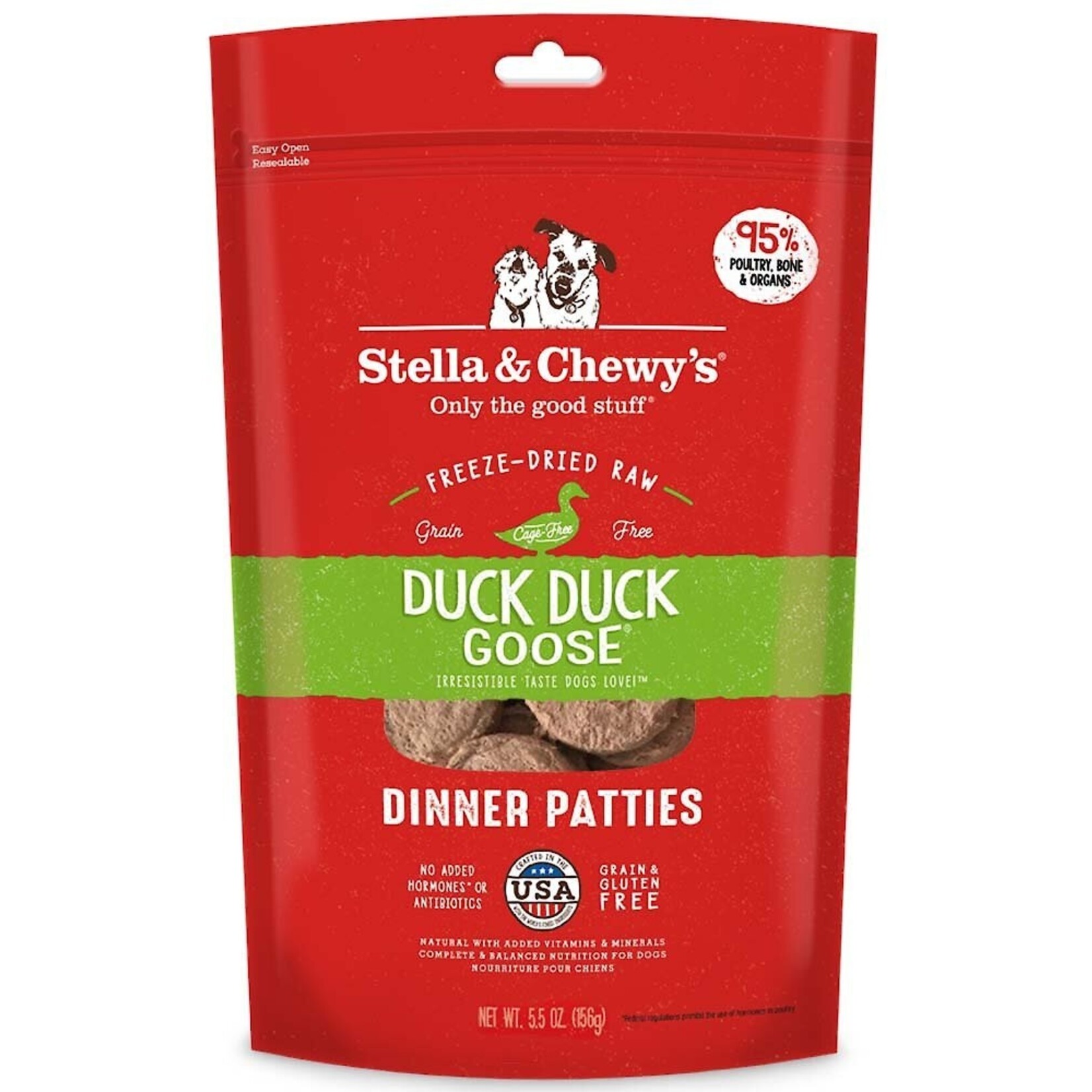 STELLA & CHEWY'S DOG PATTIES DUCK FD 5.5OZ
