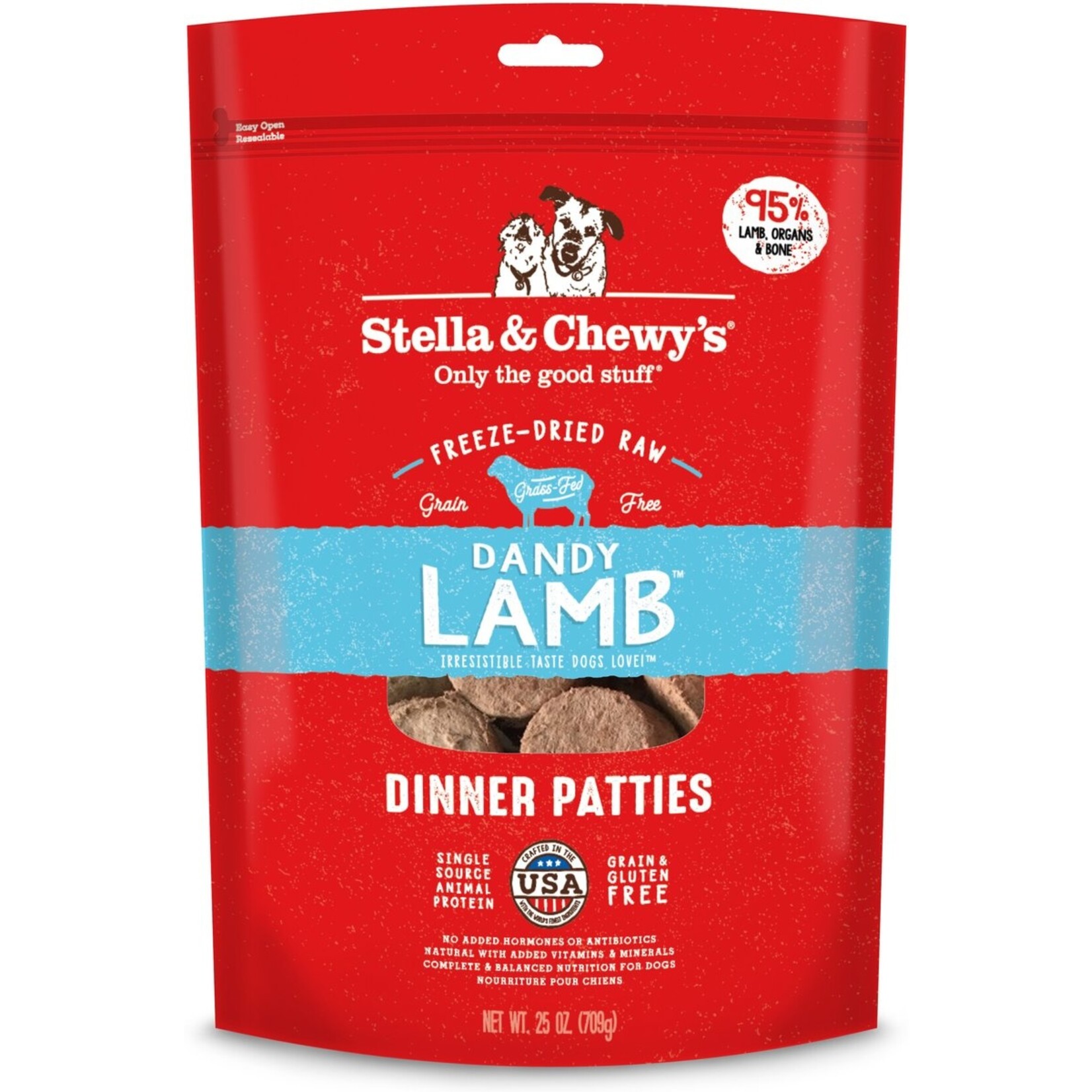 STELLA & CHEWY'S DOG PATTIES LAMB FD 25OZ