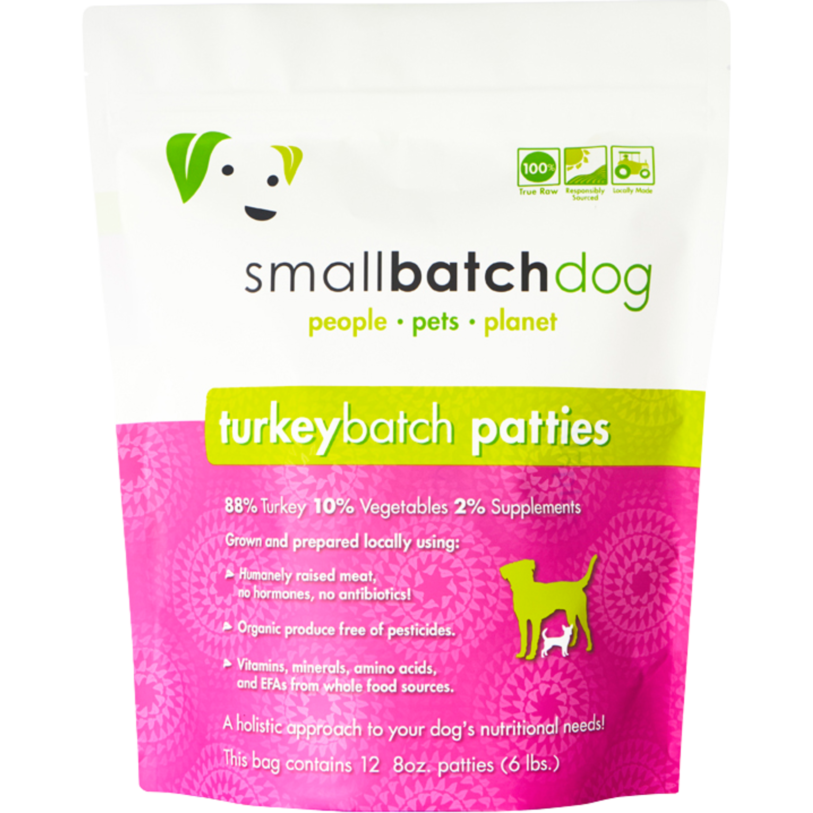 SMALLBATCH DOG TURKEY PATTIES FROZEN 6LB