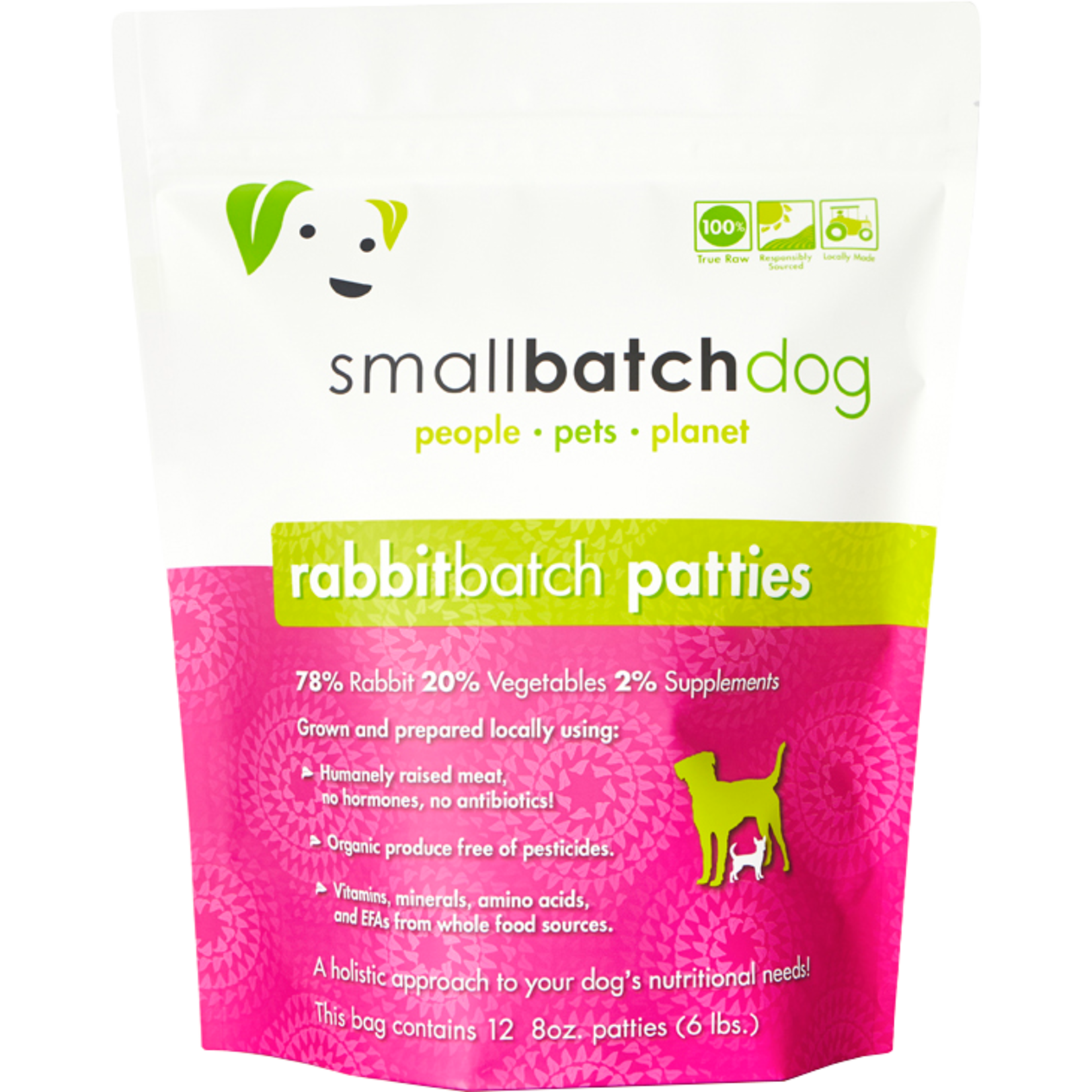 SMALLBATCH DOG RABBIT PATTIES FROZEN 6LB