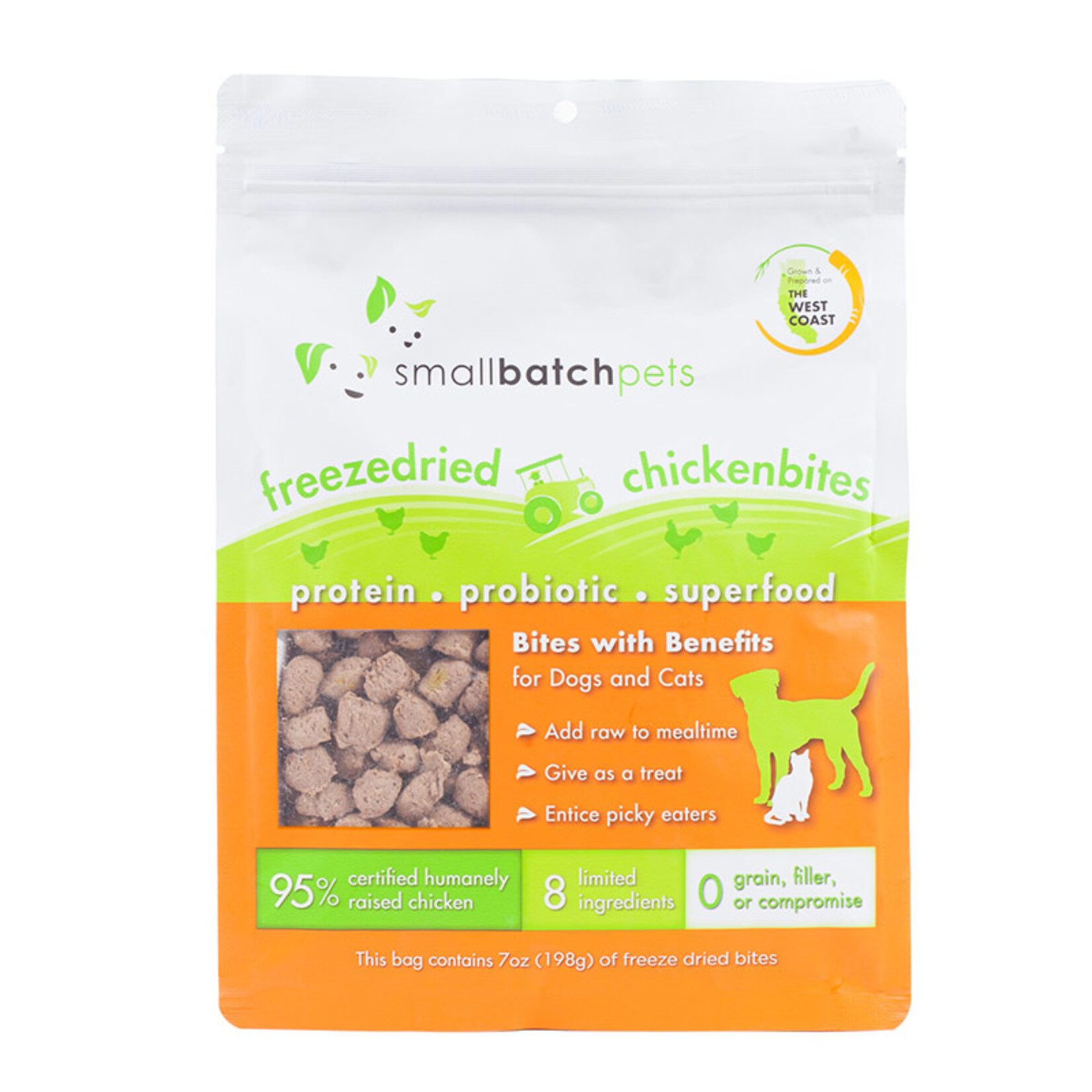 SMALLBATCH DOG CAT CHICKEN BITES FD 7OZ