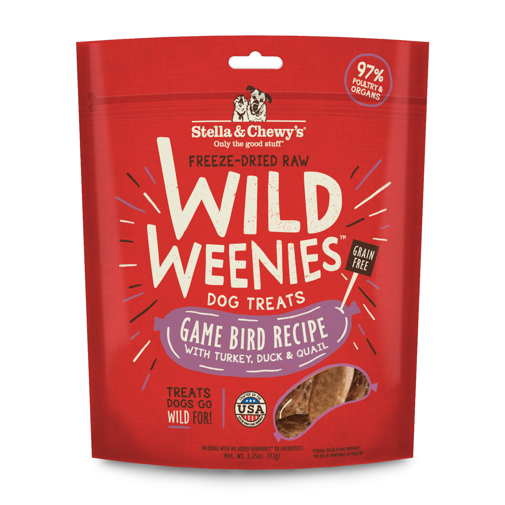 STELLA & CHEWY'S DOG WILD WEENIES GAME BIRD TREAT 3.25OZ