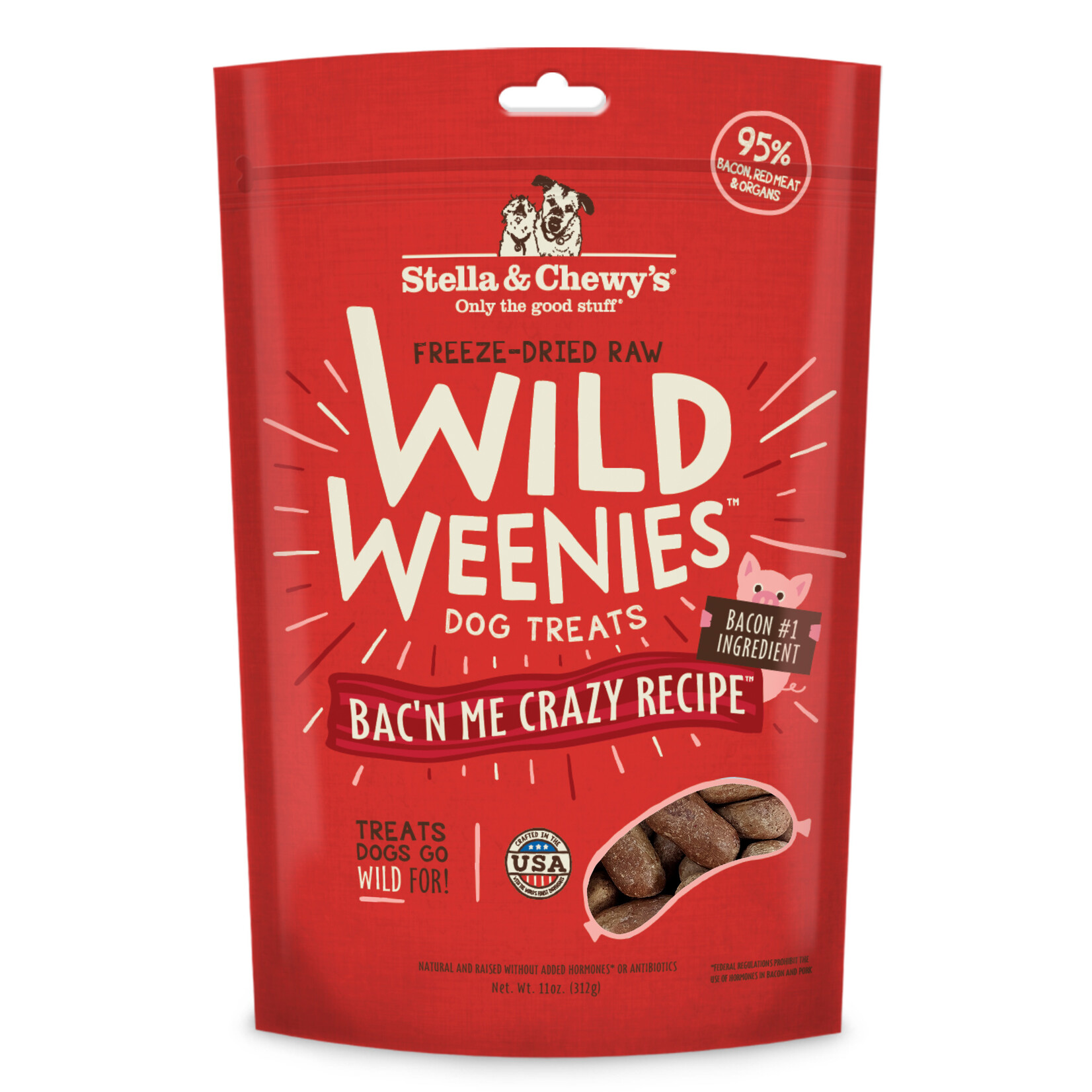 STELLA & CHEWY'S DOG WILD WEENIES BAC'N TREAT 11OZ