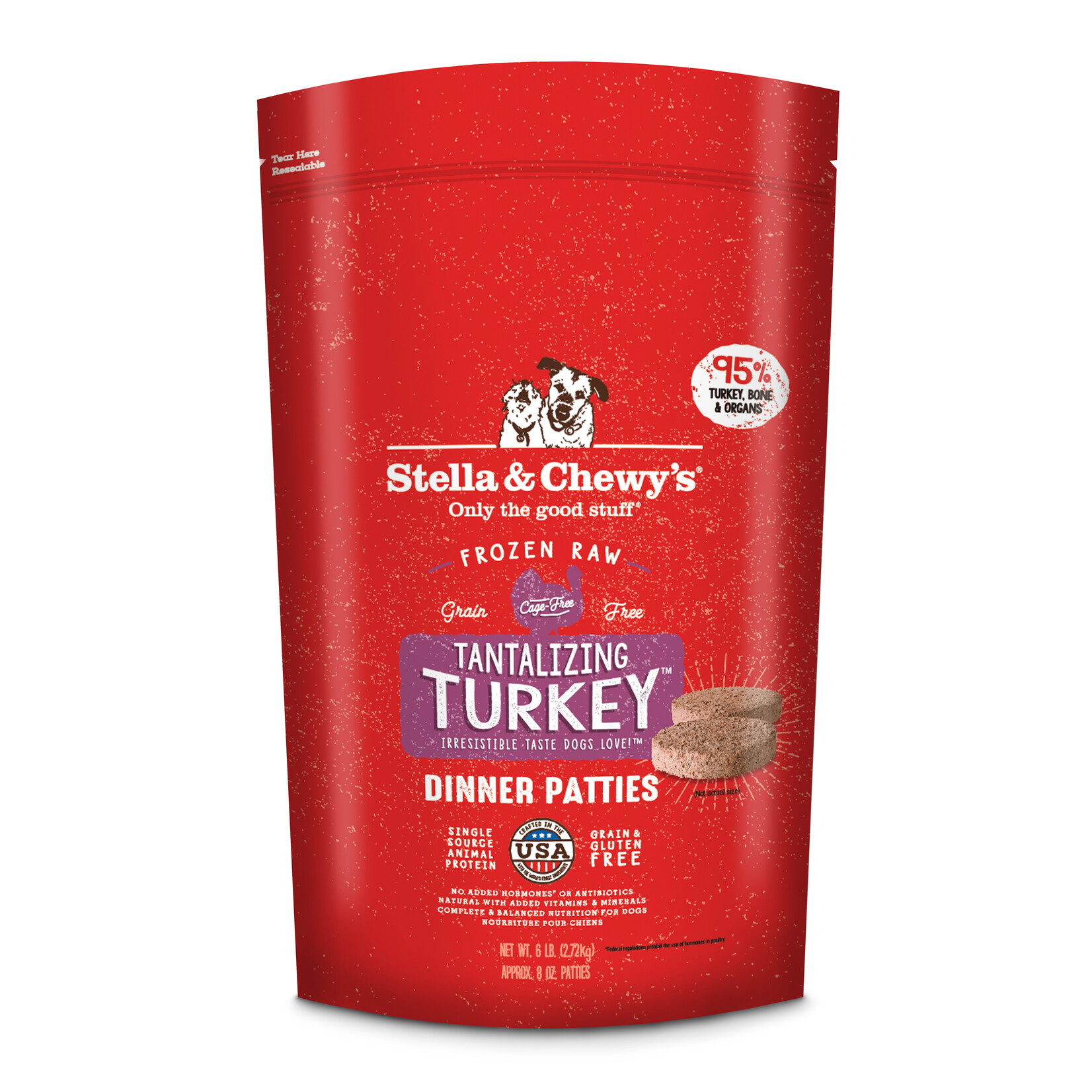 STELLA & CHEWY'S DOG PATTIES TURKEY FROZEN 6LB