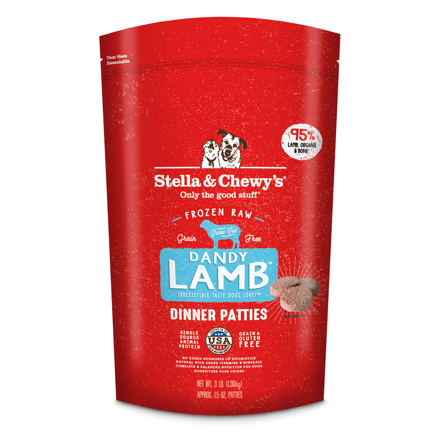 STELLA & CHEWY'S DOG PATTIES LAMB FROZEN 3LB