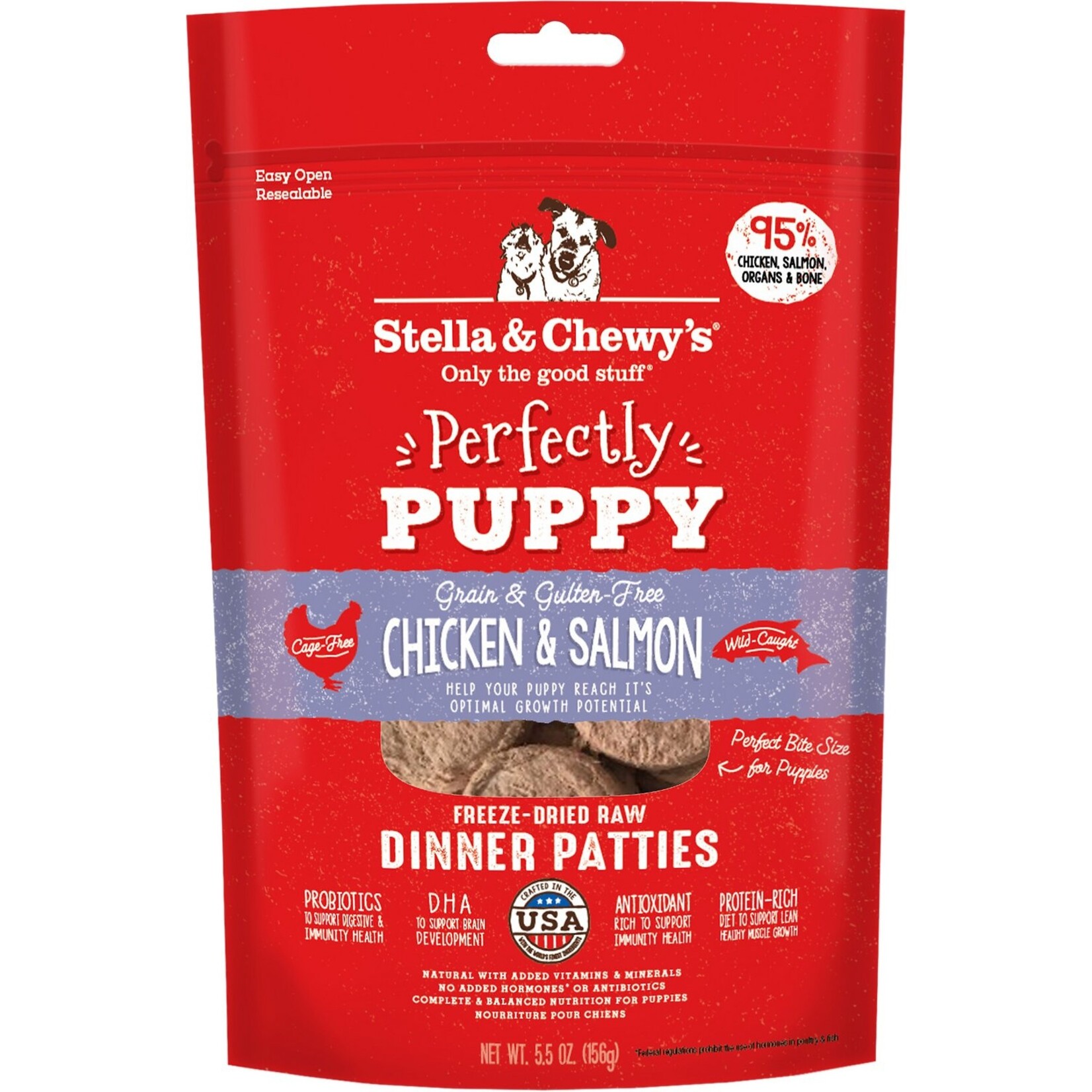 STELLA & CHEWY'S PUPPY PATTIES CHICKEN SALMON FD 5.5OZ