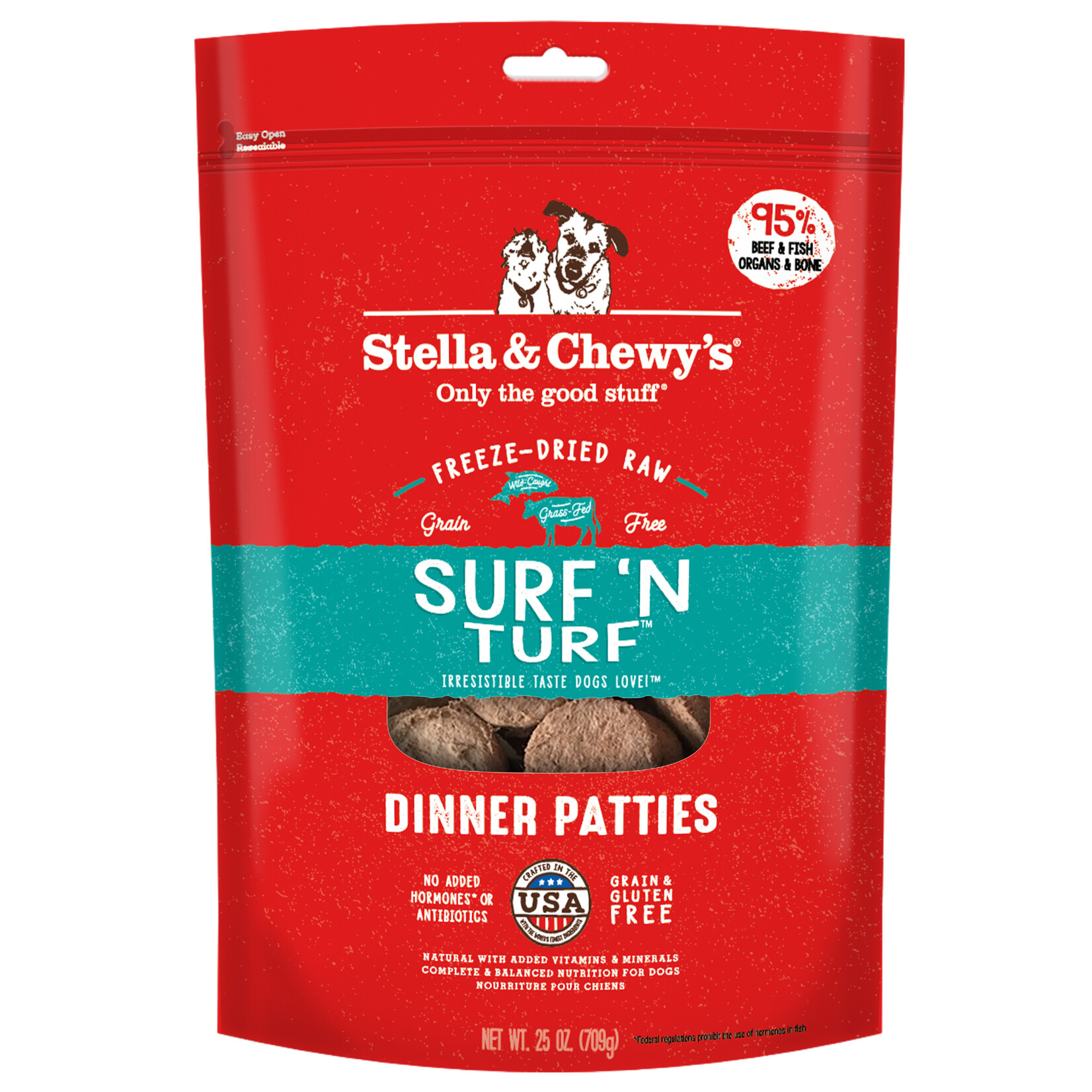 STELLA & CHEWY'S DOG PATTIES SURF N TURF FD 25OZ
