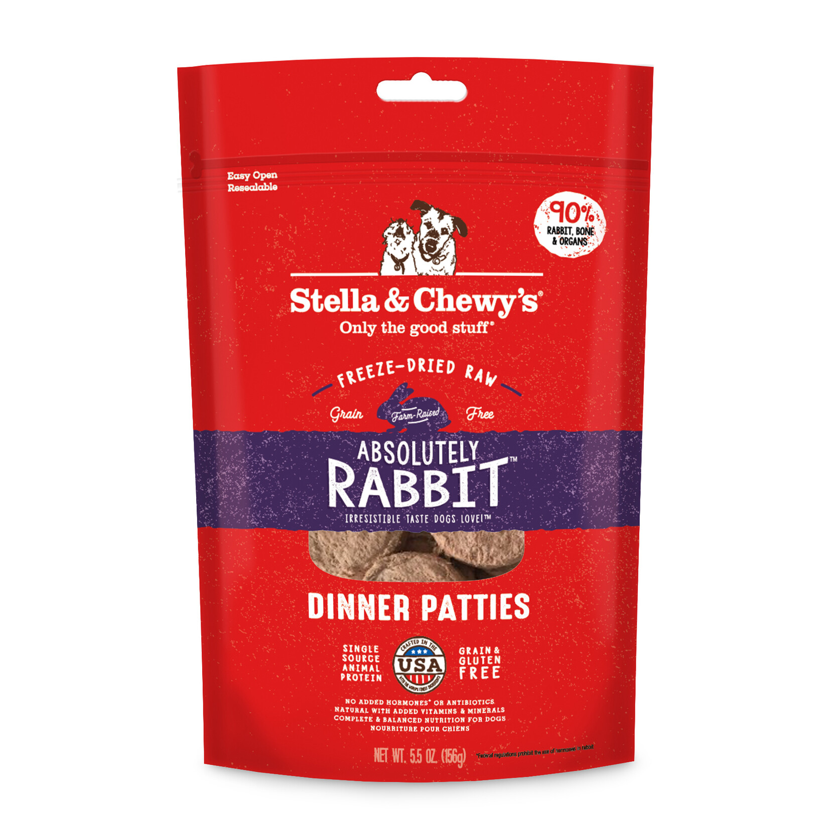 STELLA & CHEWY'S DOG PATTIES RABBIT FD 5.5OZ