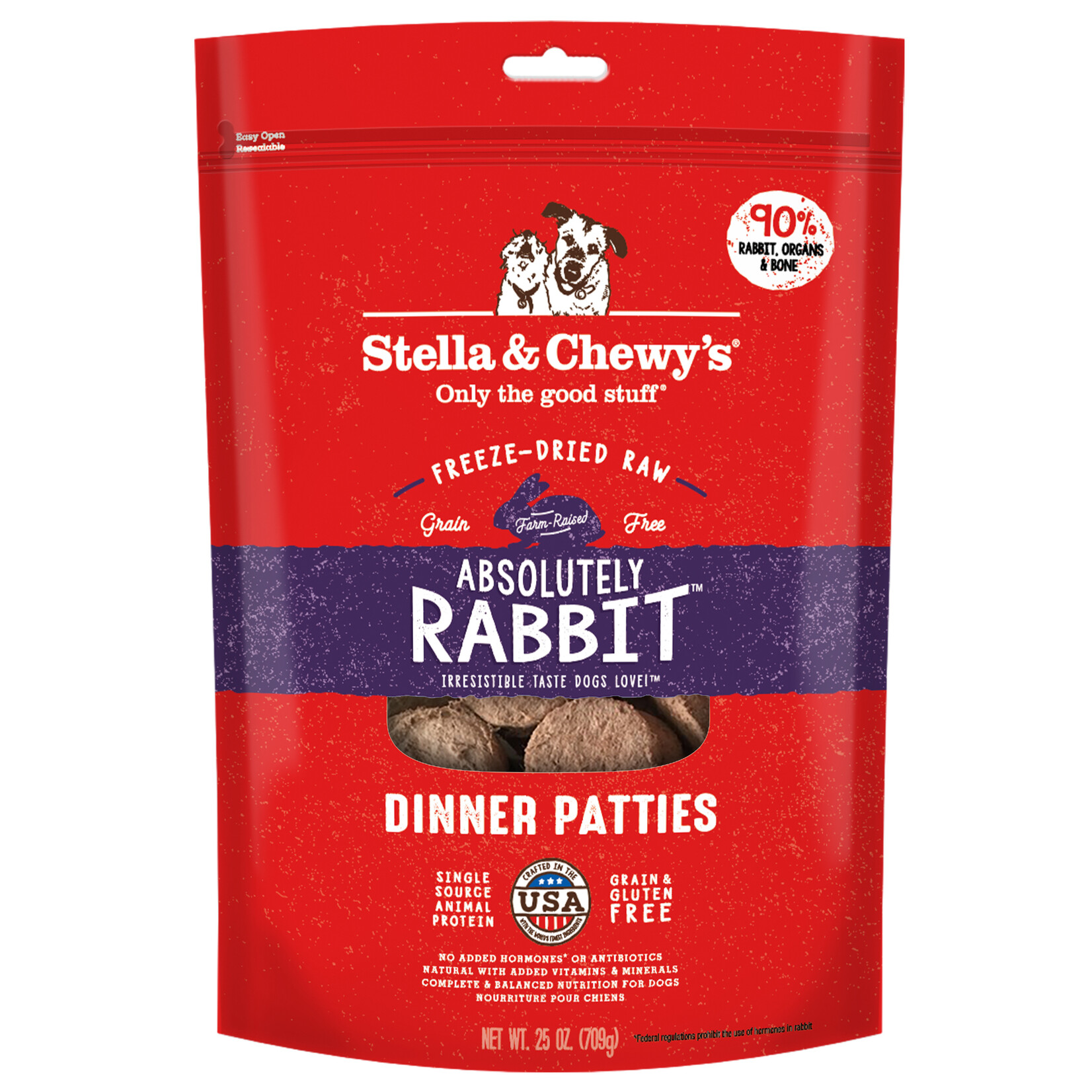 STELLA & CHEWY'S DOG PATTIES RABBIT FD 25OZ