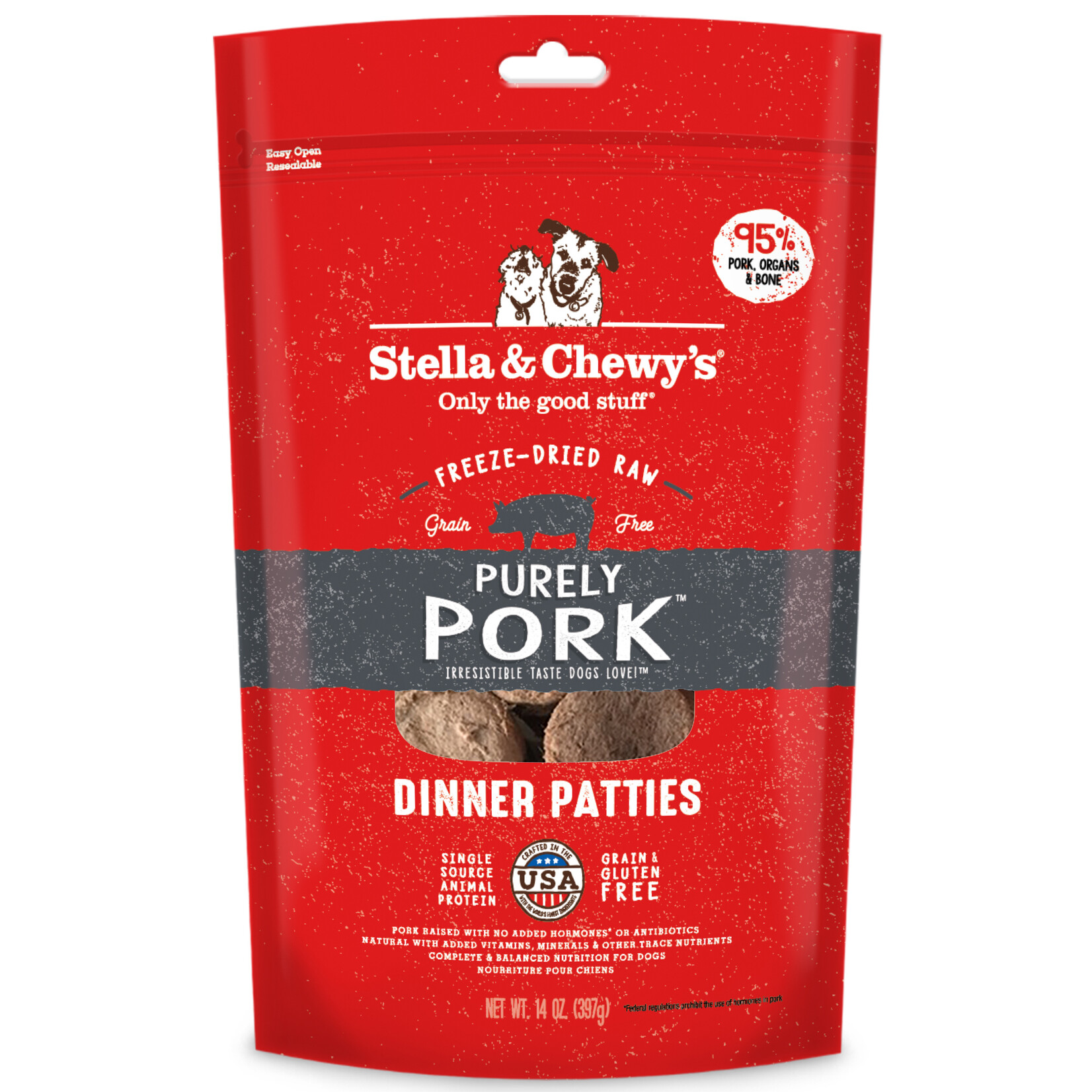 STELLA & CHEWY'S DOG PATTIES PORK FD 14OZ