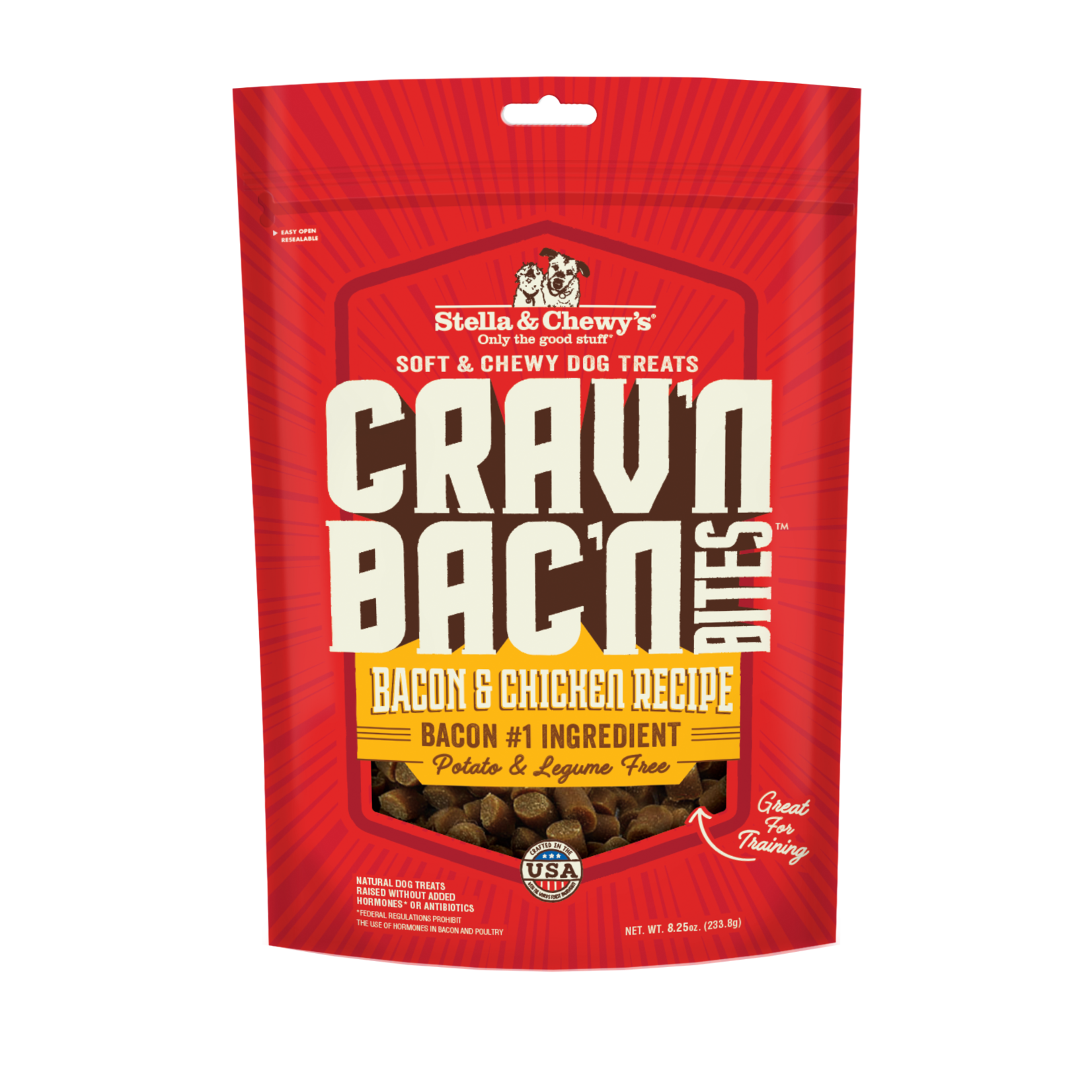 STELLA & CHEWY'S DOG CRAV'N BAC'N BITES CHICKEN TREAT 8.25OZ