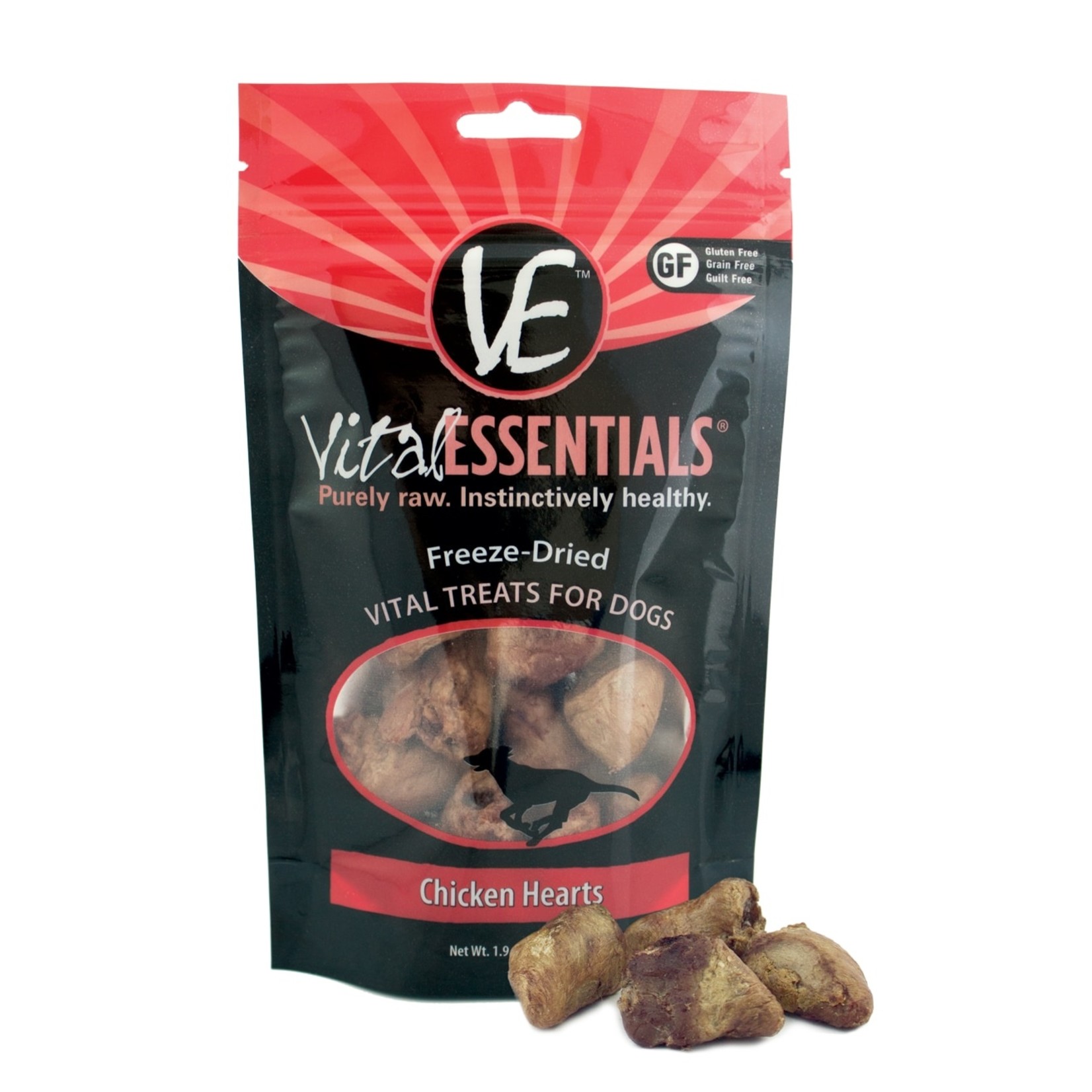 VITAL ESSENTIALS CHICKEN HEARTS FD TREAT 2.1OZ