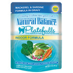 NATURAL BALANCE CAT PLATEFULLS INDOOR MACKEREL SARDINE GRAVY POUCH 3OZ