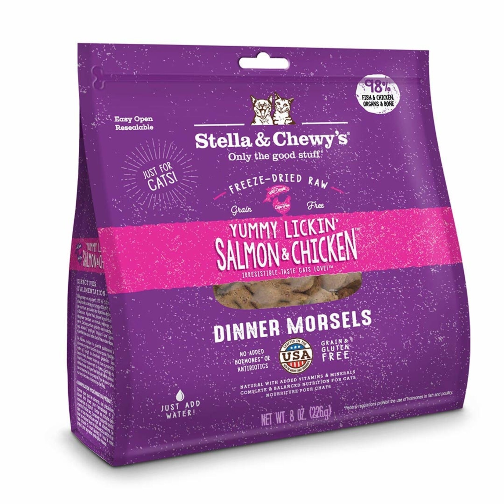 STELLA & CHEWY'S CAT MORSELS SALMON CHICKEN FD 8OZ