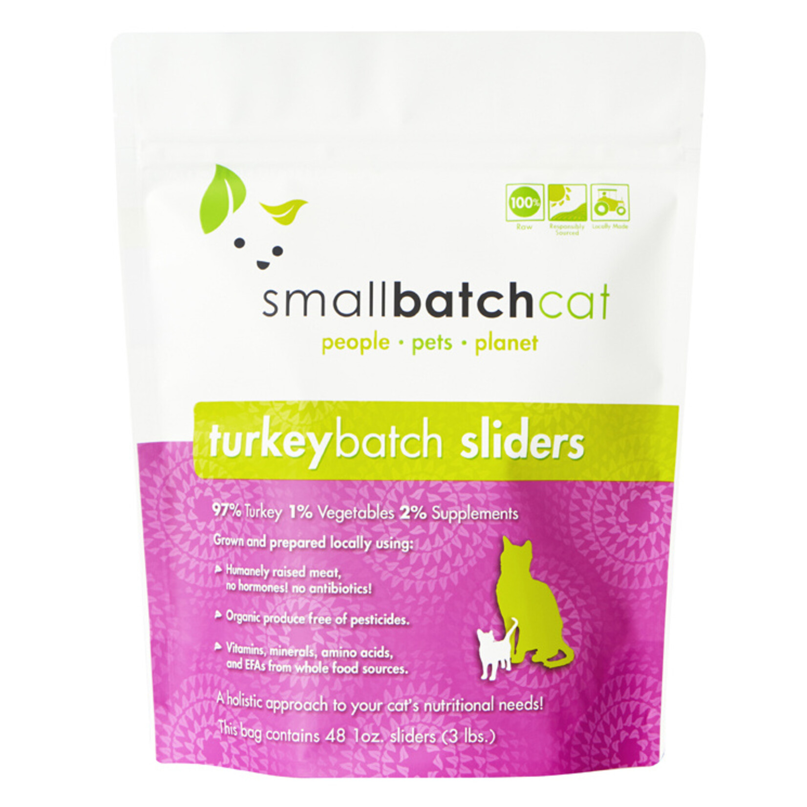 SMALLBATCH CAT SLIDERS TURKEY FROZEN 3LB