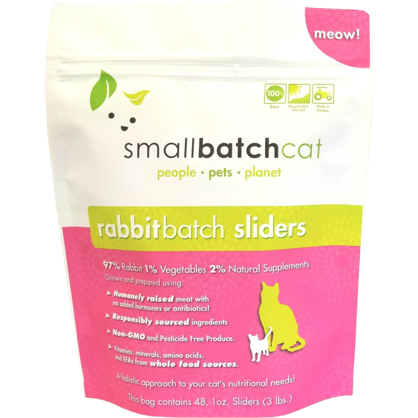 SMALLBATCH CAT SLIDERS RABBIT FROZEN 3LB