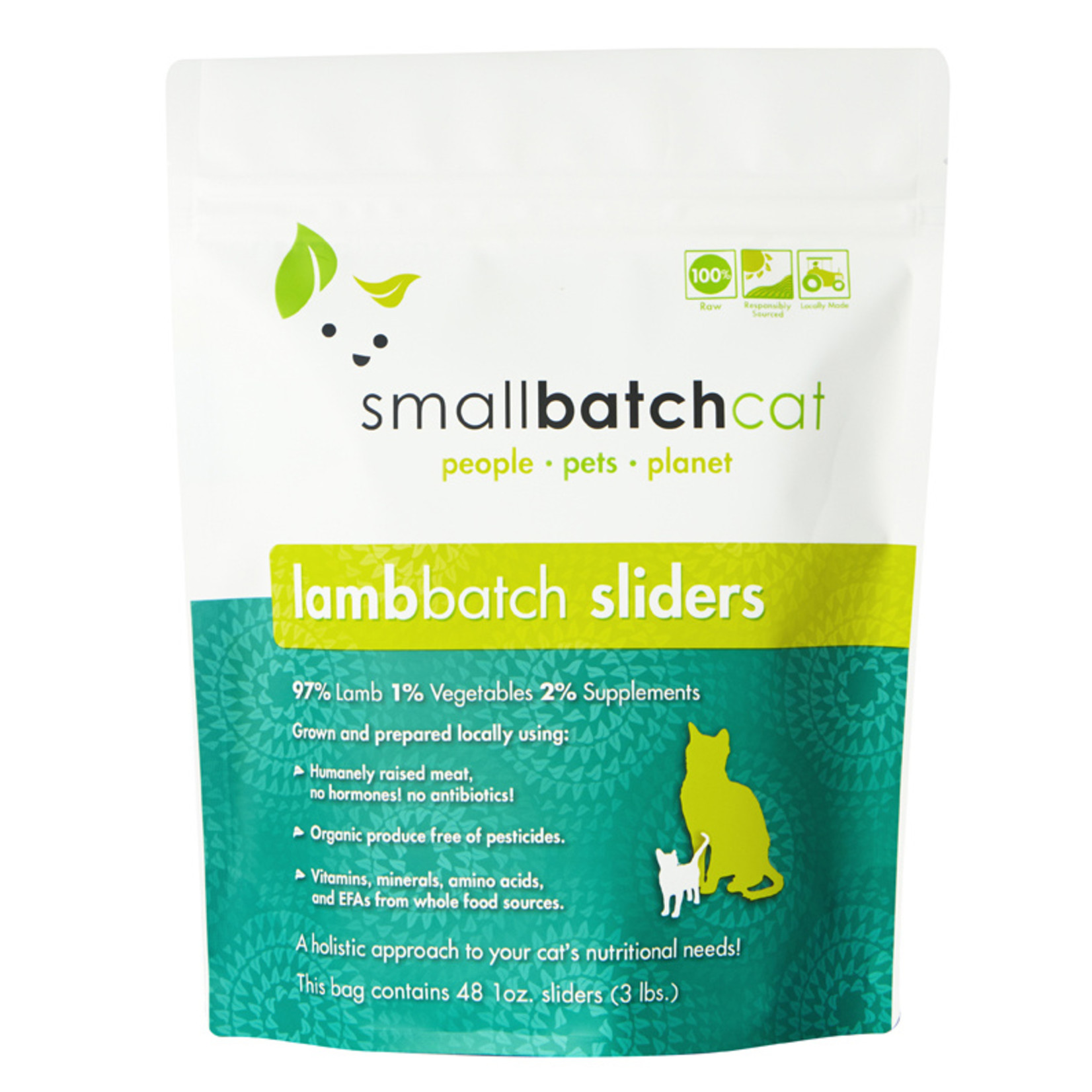 SMALLBATCH CAT SLIDERS LAMB FROZEN 3LB