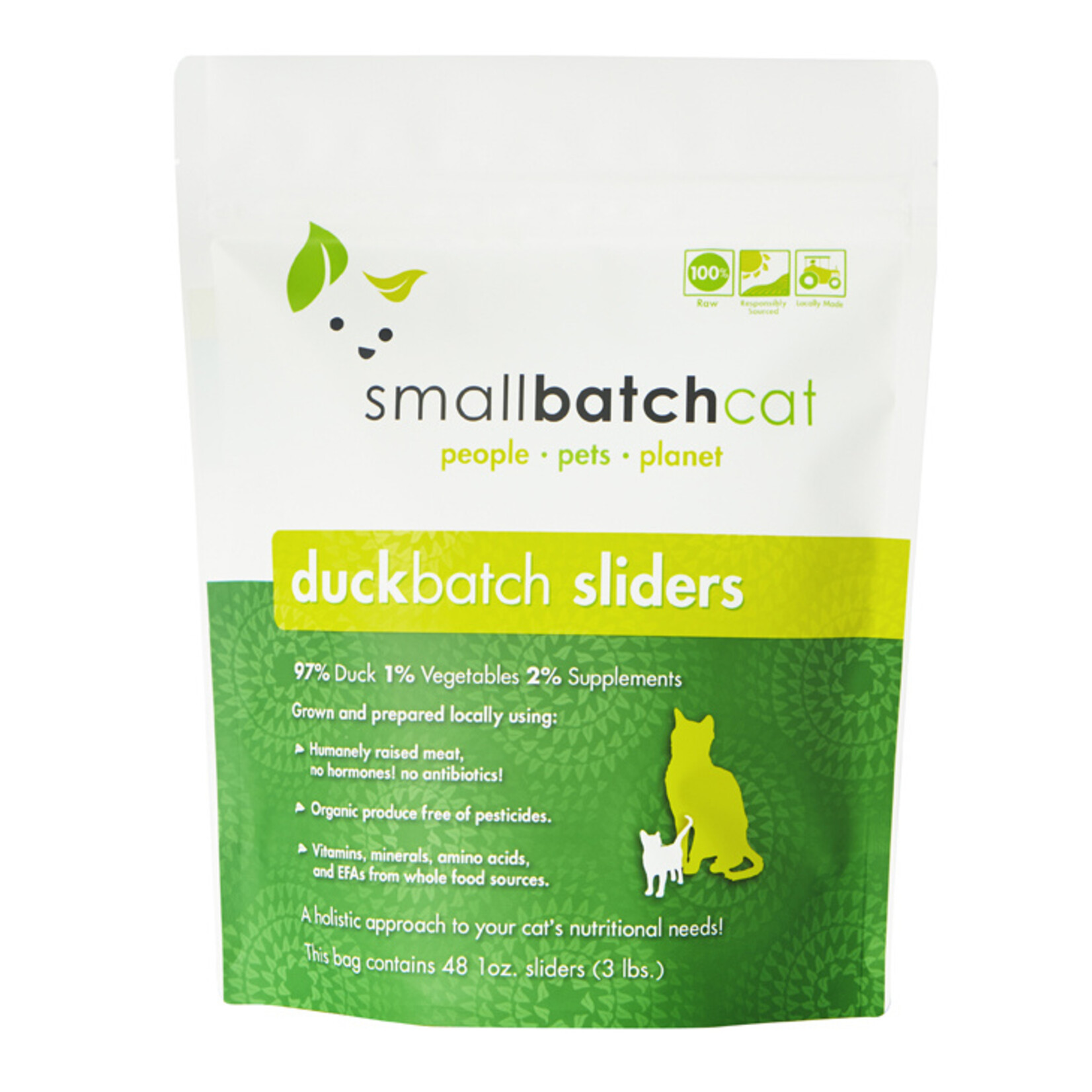 SMALLBATCH CAT SLIDERS DUCK FROZEN 3LB