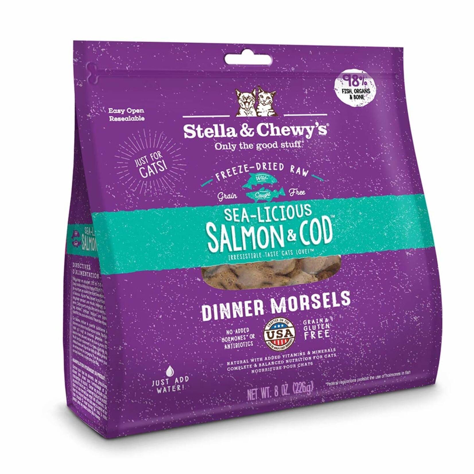 STELLA & CHEWY'S CAT MORSELS SALMON COD FD 8OZ