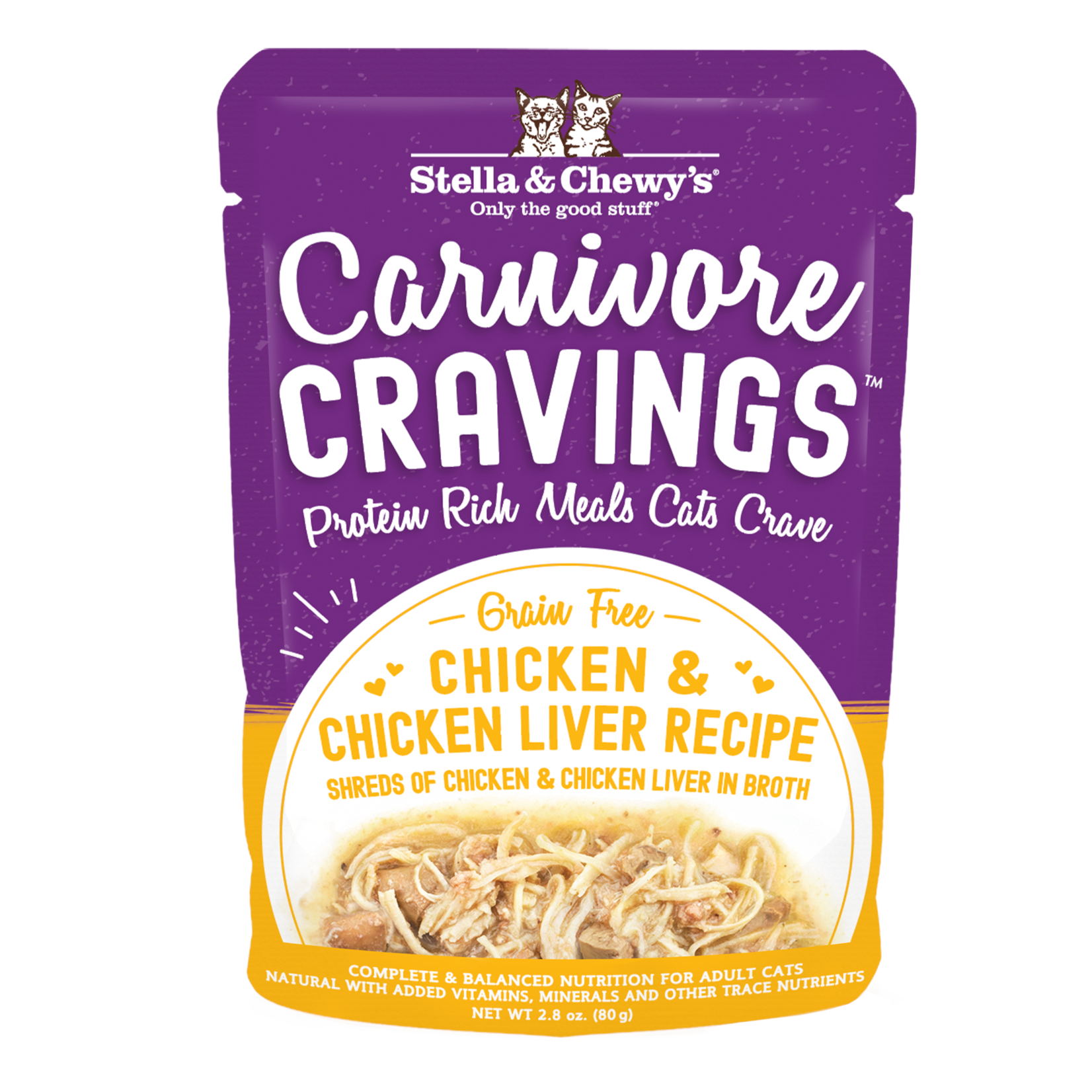 STELLA & CHEWY'S CAT CRAVINGS CHICKEN & CHICKEN LIVER POUCH 2.8OZ