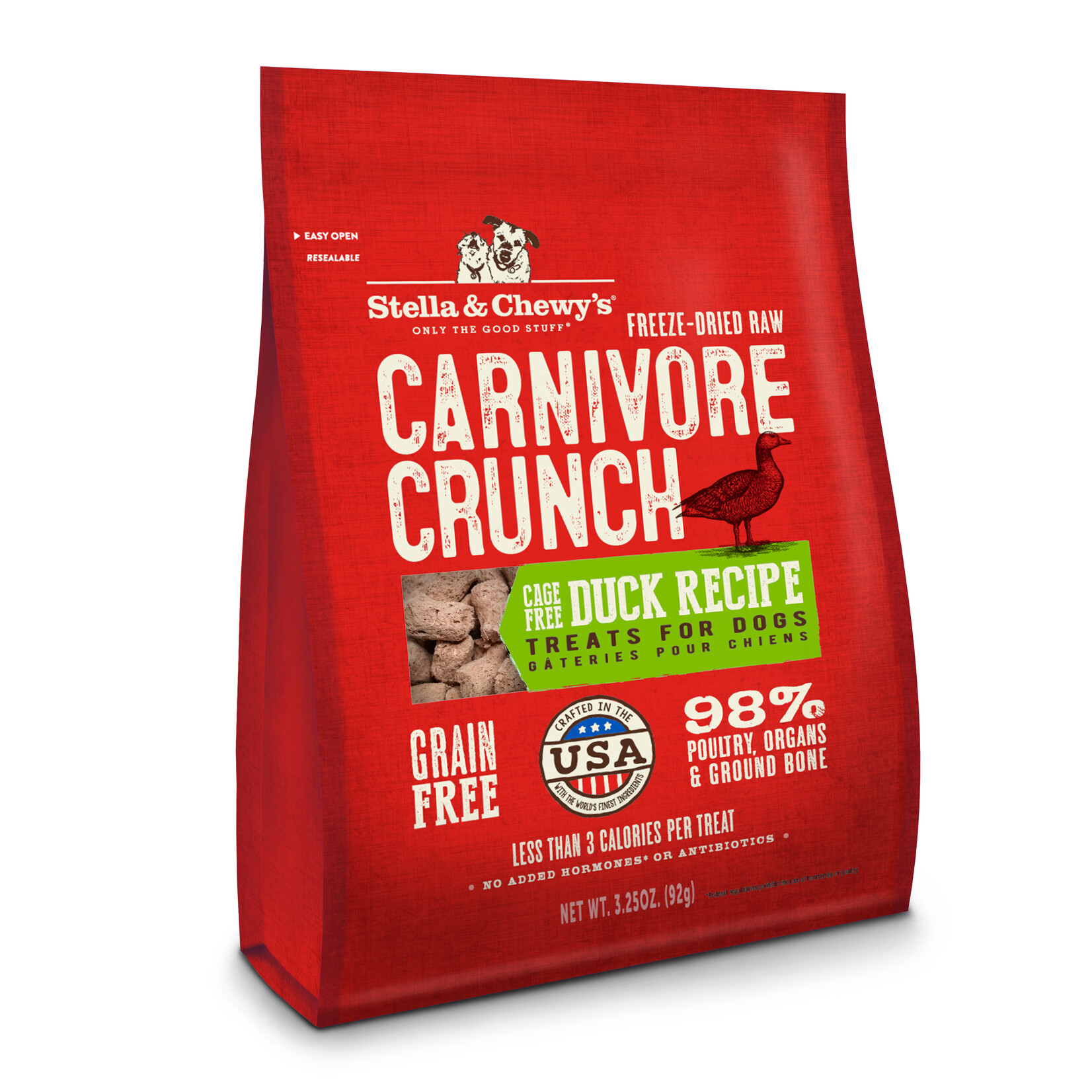 STELLA & CHEWY'S DOG CARNIVORE CRUNCH DUCK FD 3.25OZ